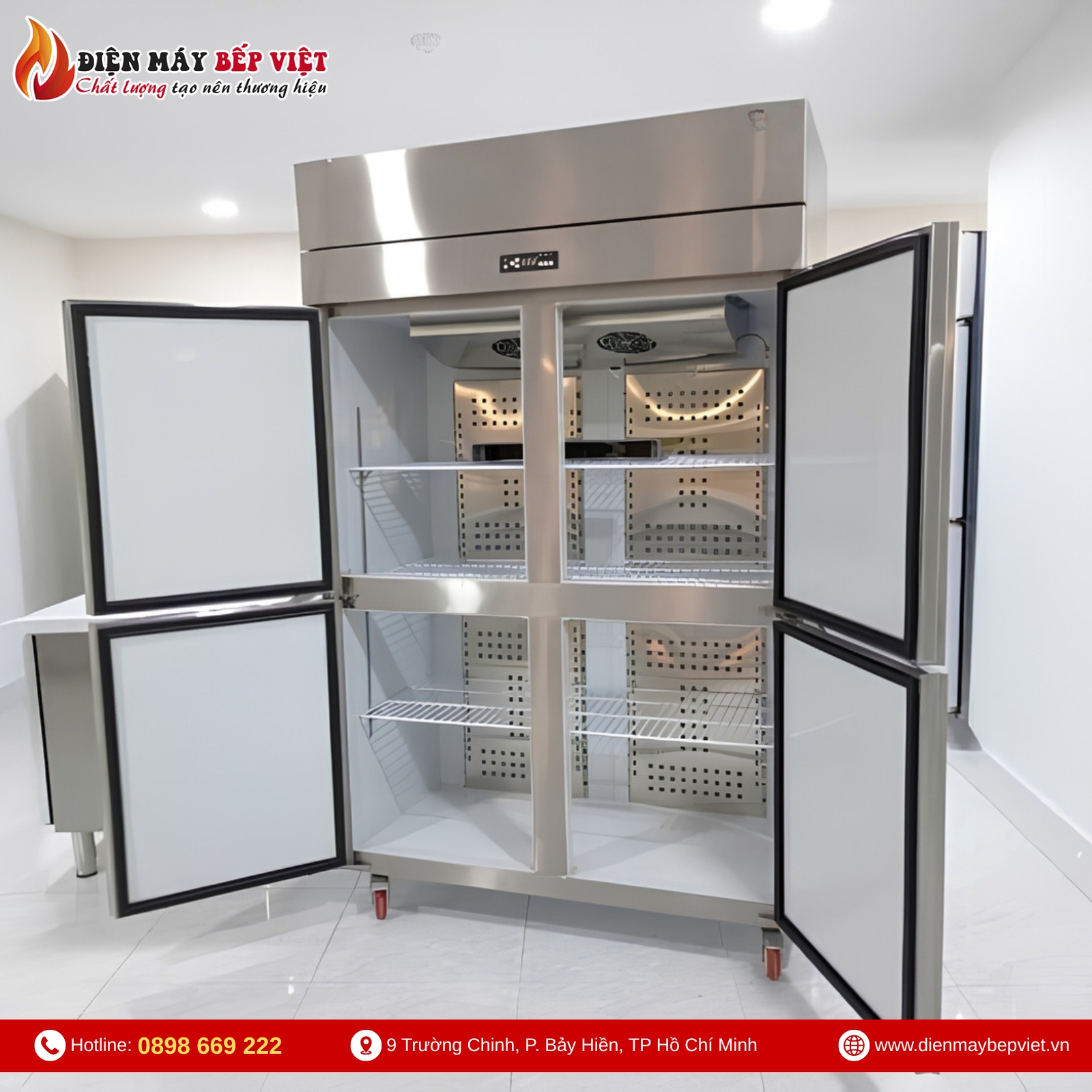 Tủ Đông Mát Quạt Lạnh 4 Cánh Inox Lightcool LS-1200F/A-ECO