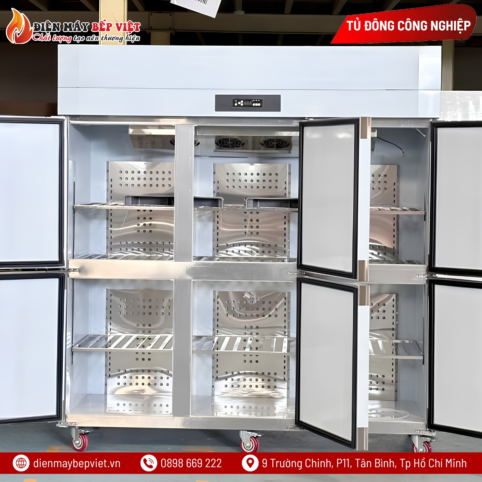 Tủ Đông Mát Quạt Lạnh 6 Cánh Inox Lightcool LS-1200F-6C1