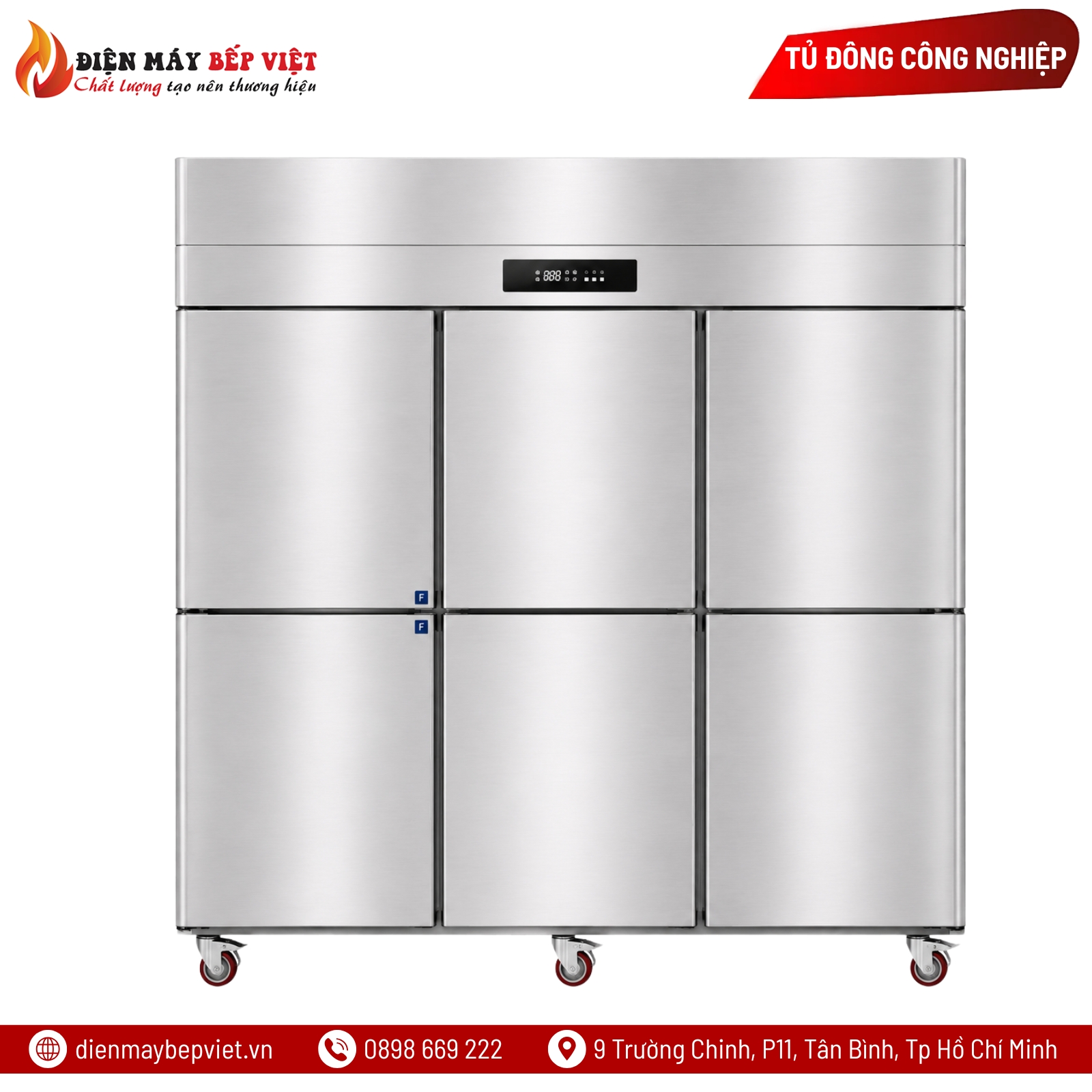 Tủ Đông Mát Quạt Lạnh 6 Cánh Inox Lightcool LS-1200F-6C1