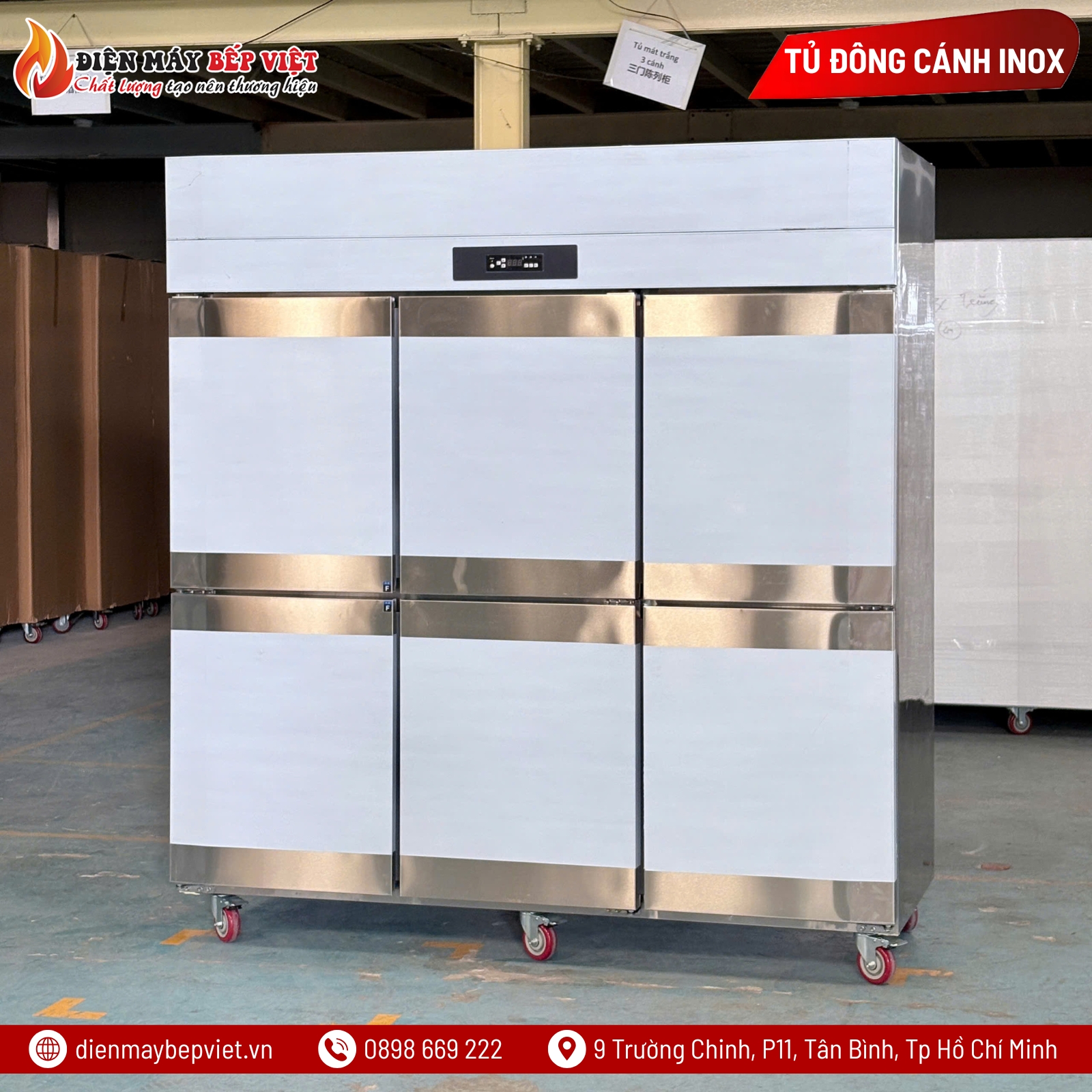 Tủ Đông Mát Quạt Lạnh 6 Cánh Inox Lightcool LS-1200F-6C1