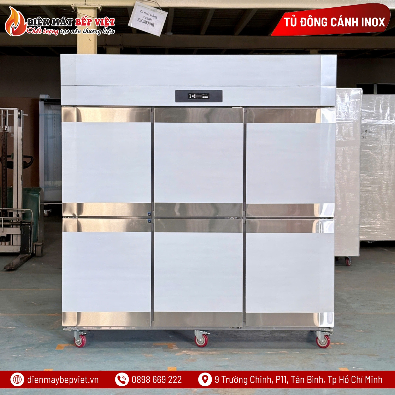 Tủ Đông Mát Quạt Lạnh 6 Cánh Inox Lightcool LS-1200F-6C1