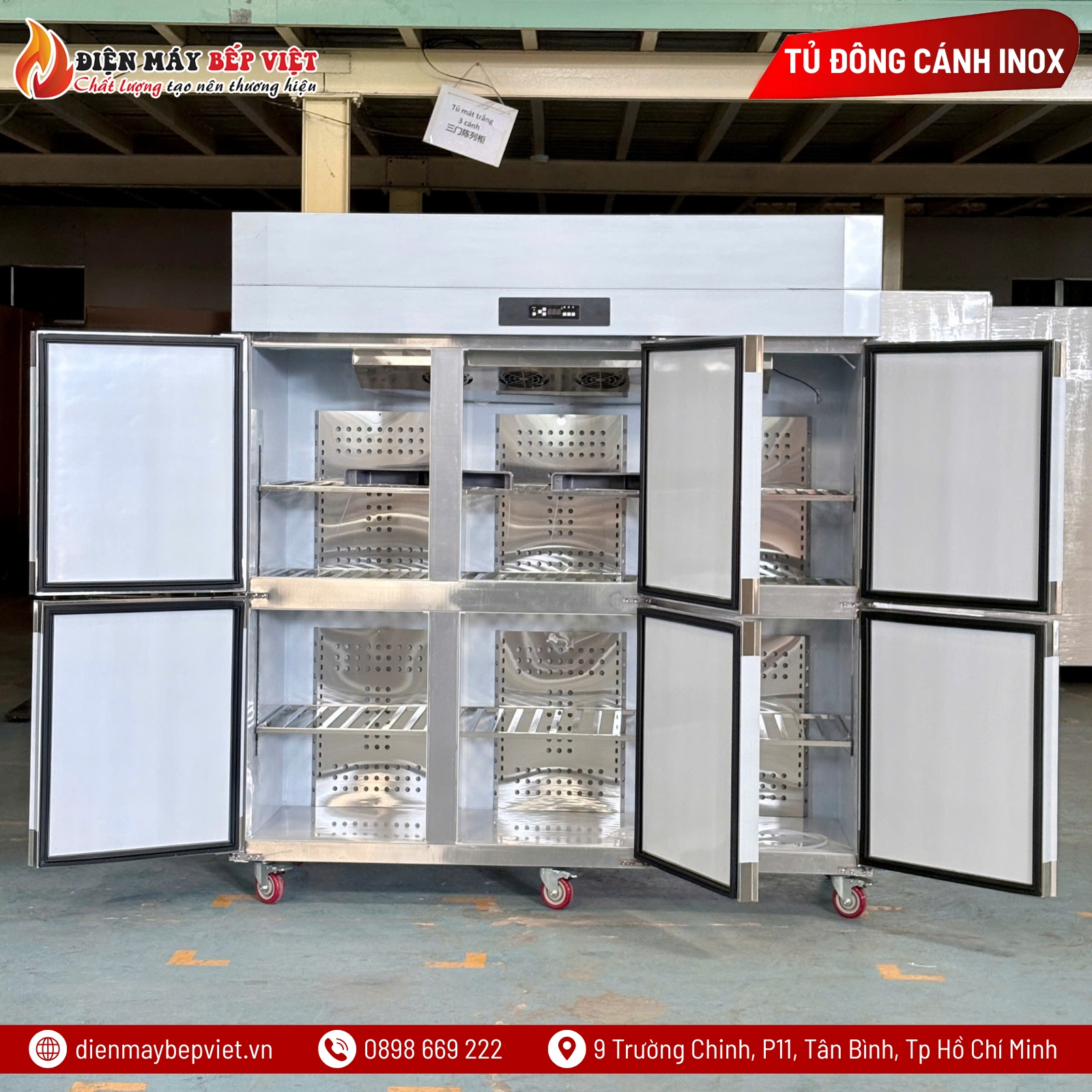 Tủ Đông Mát Quạt Lạnh 6 Cánh Inox Lightcool LS-1200F-6C1