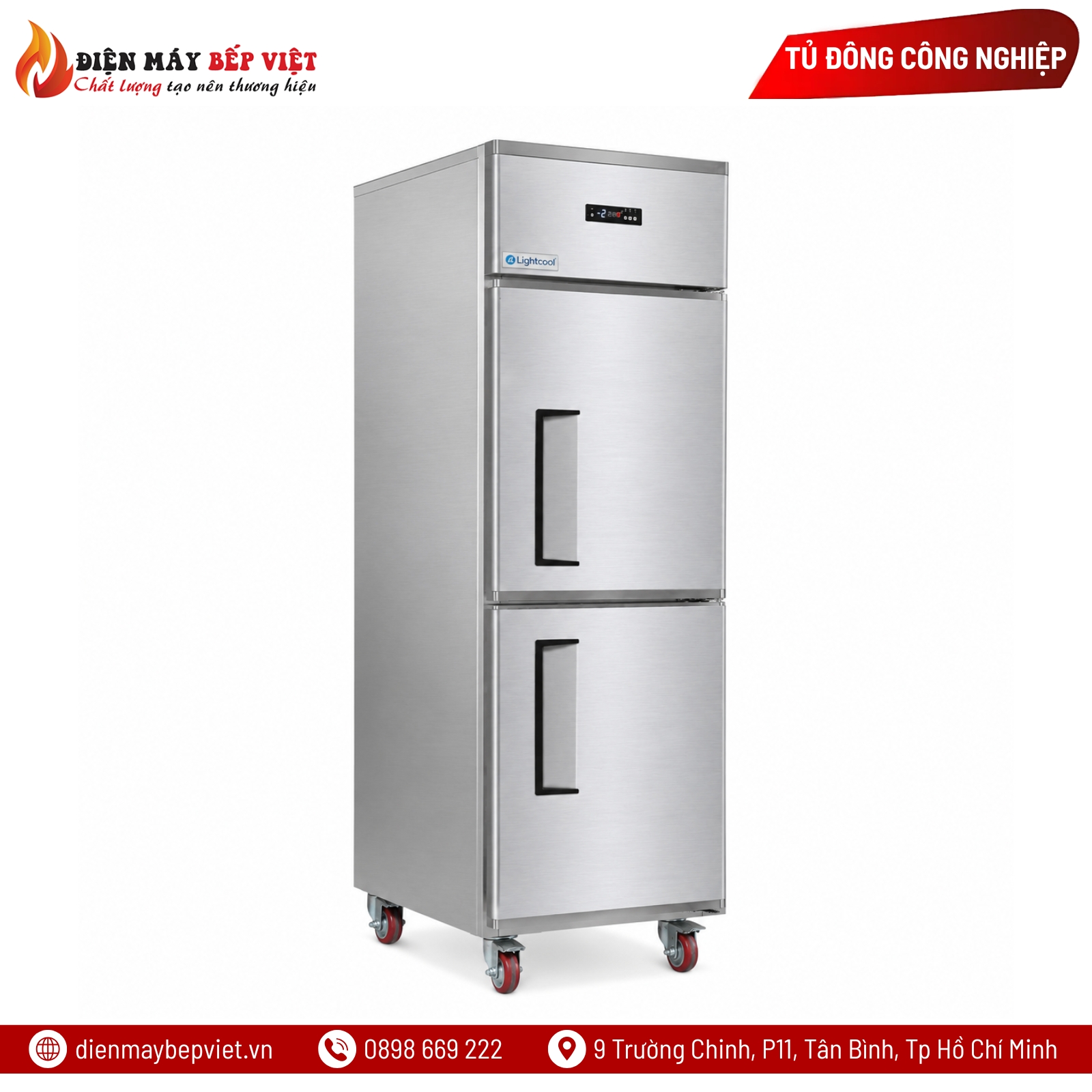 Tủ Đông Quạt Lạnh Đứng 2 Cánh Lightcool LS-1200F/350L