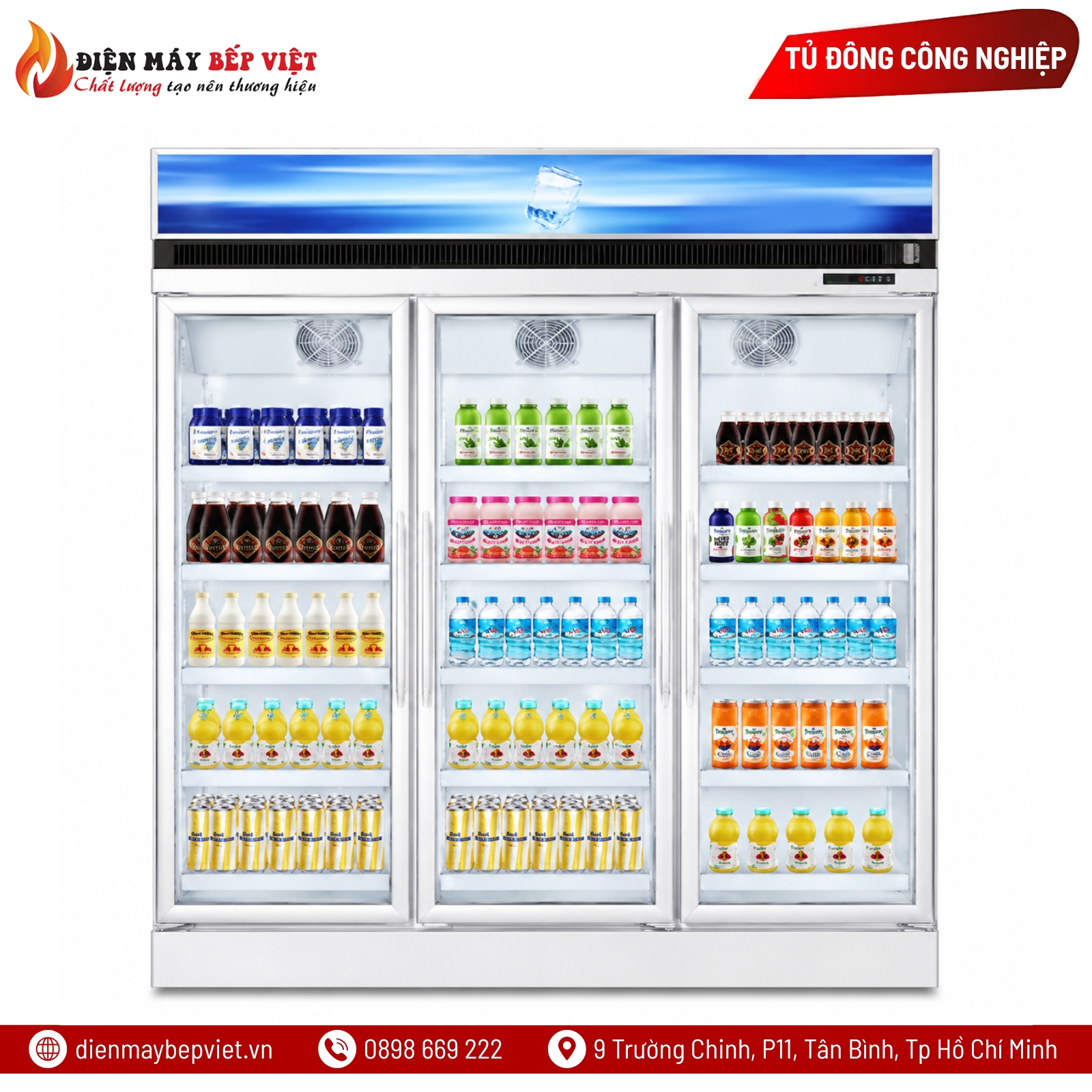 Tủ Đông Siêu Thị 3 Cánh Kính Kistem KIS-XS144F3Y