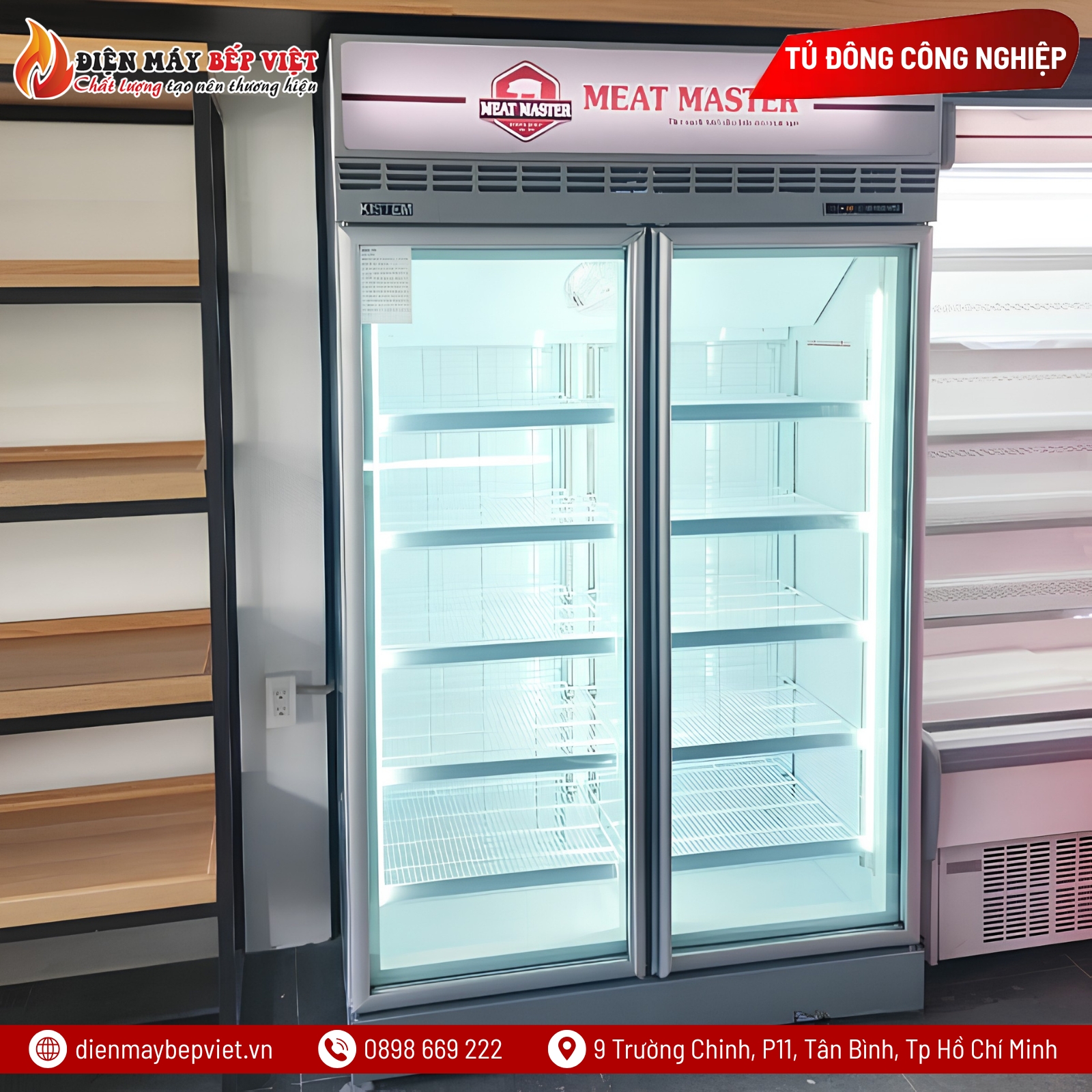 Tủ Đông Trưng Bày 2 Cánh Kính Kistem KIS-XS92F2Y