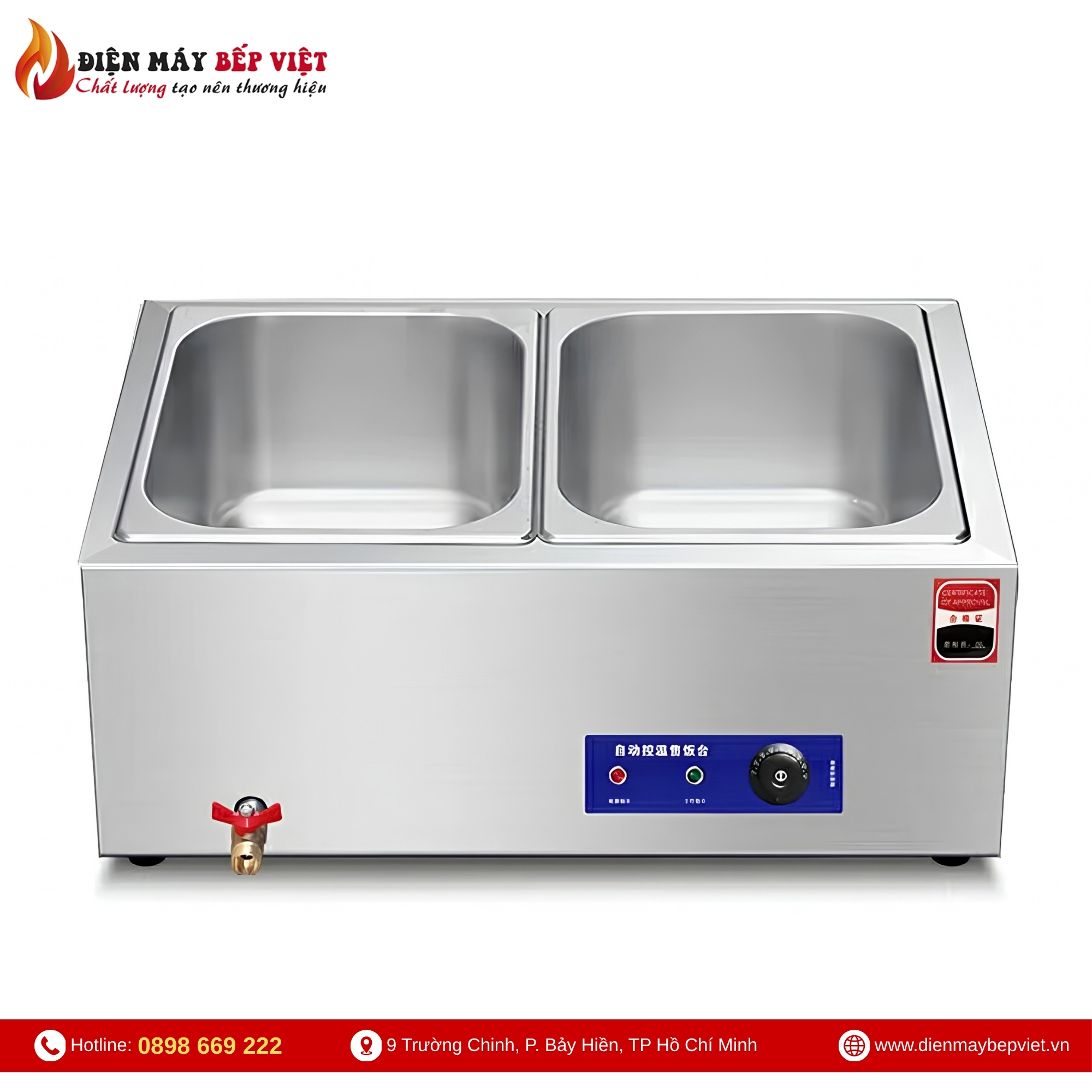 Tủ Giữ Nóng Thức Ăn Để Bàn 1 Hàng 2 Khay 1/2