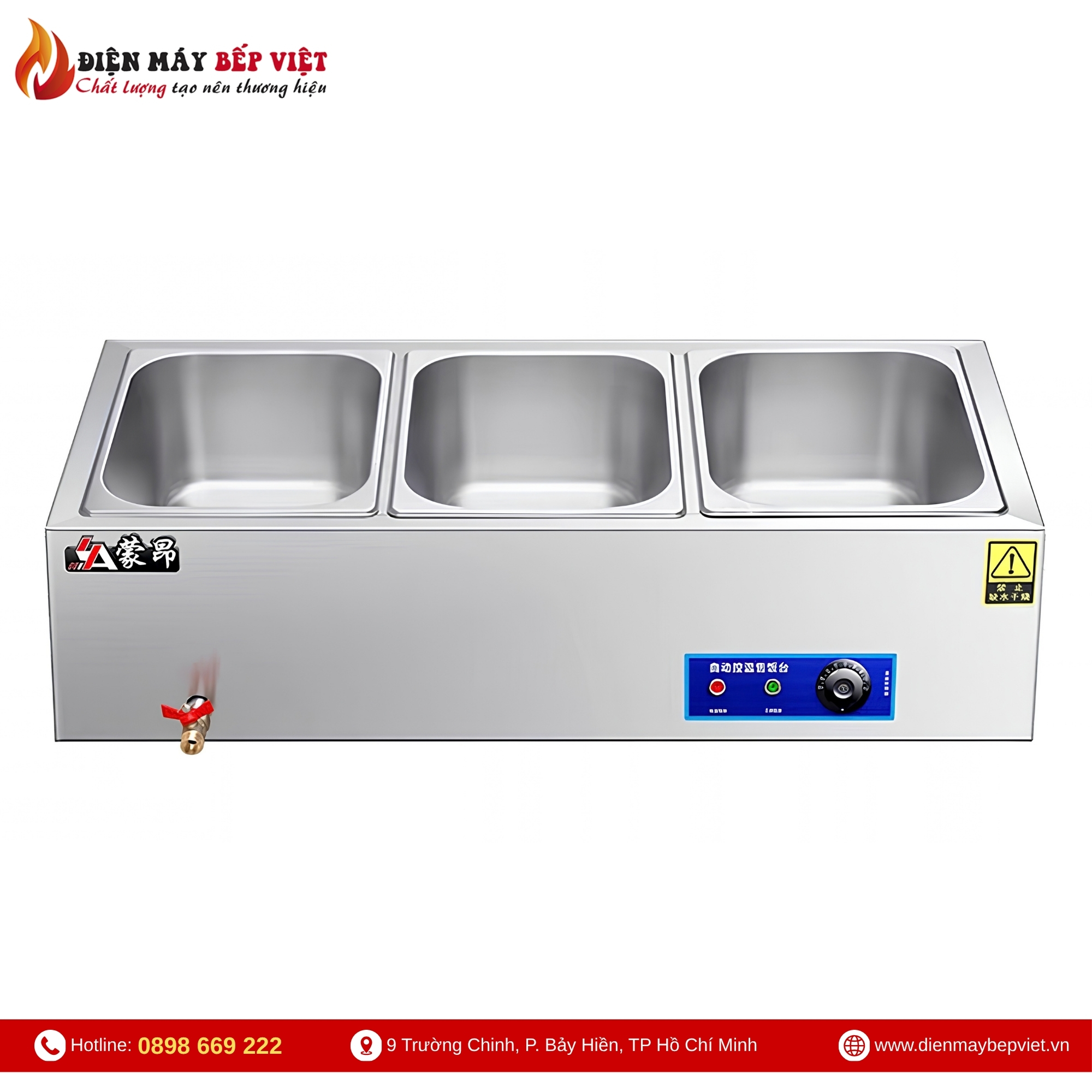 Tủ Giữ Nóng Thức Ăn Để Bàn 1 Hàng 3 Khay 1/2