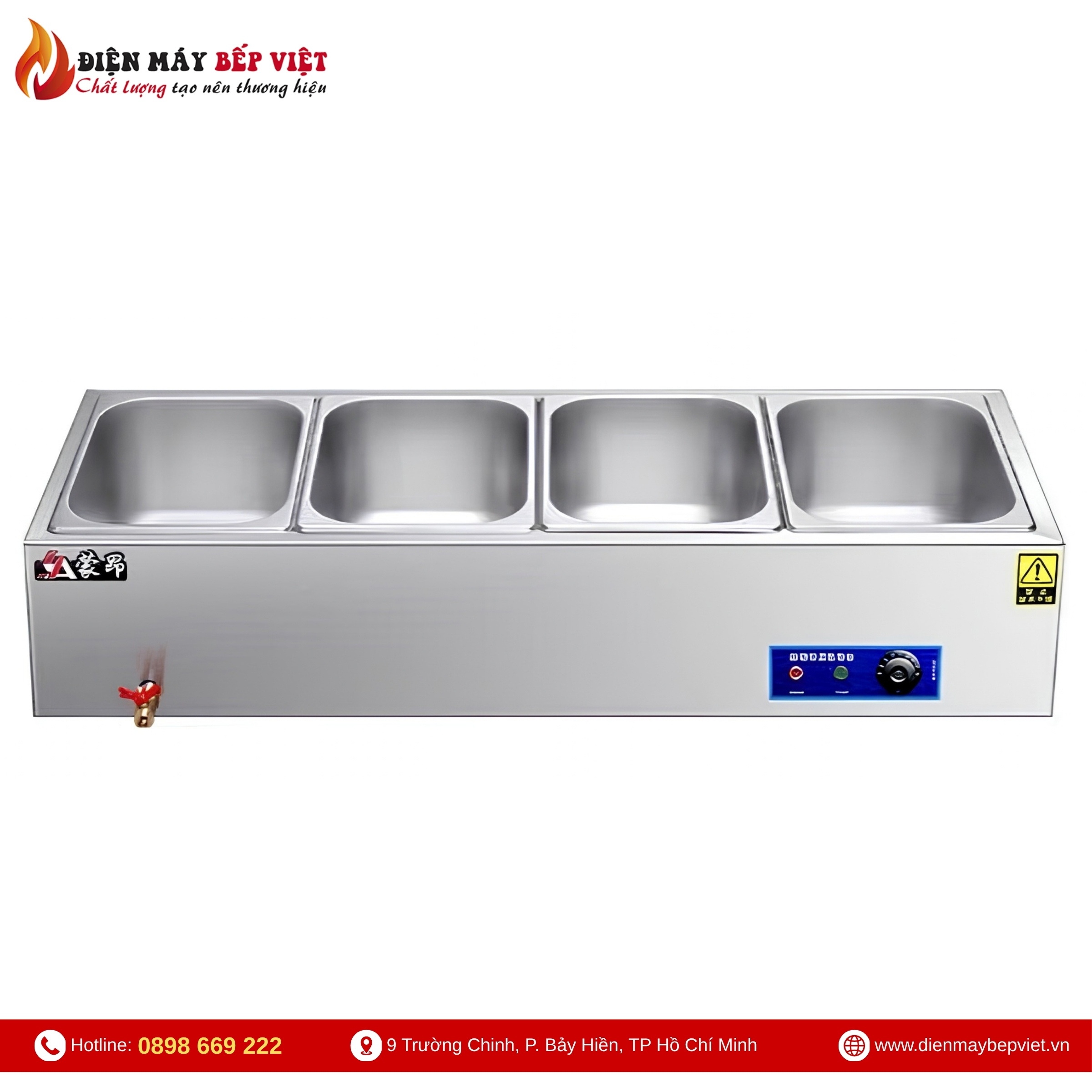 Tủ Giữ Nóng Thức Ăn Để Bàn 1 Hàng 4 Khay 1/2
