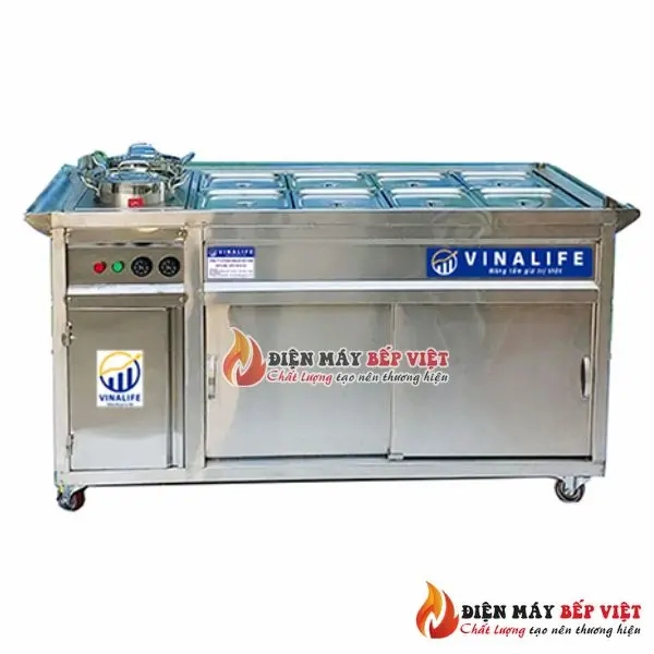 Tủ Hâm Nóng Thức Ăn 8 Khay + 2 Nồi