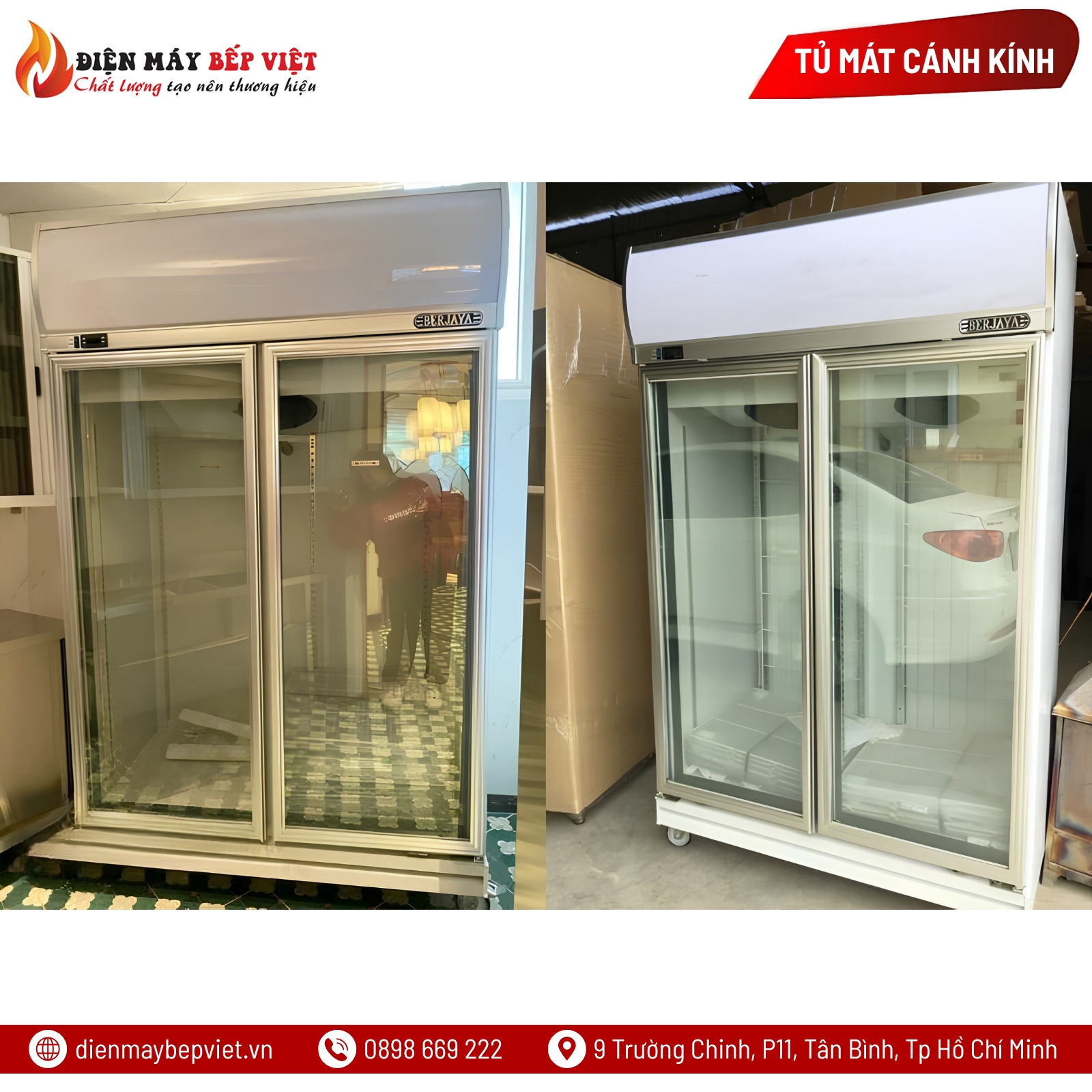 Tủ Mát 2 Cánh Kính Berjaya 2D/DC-SM