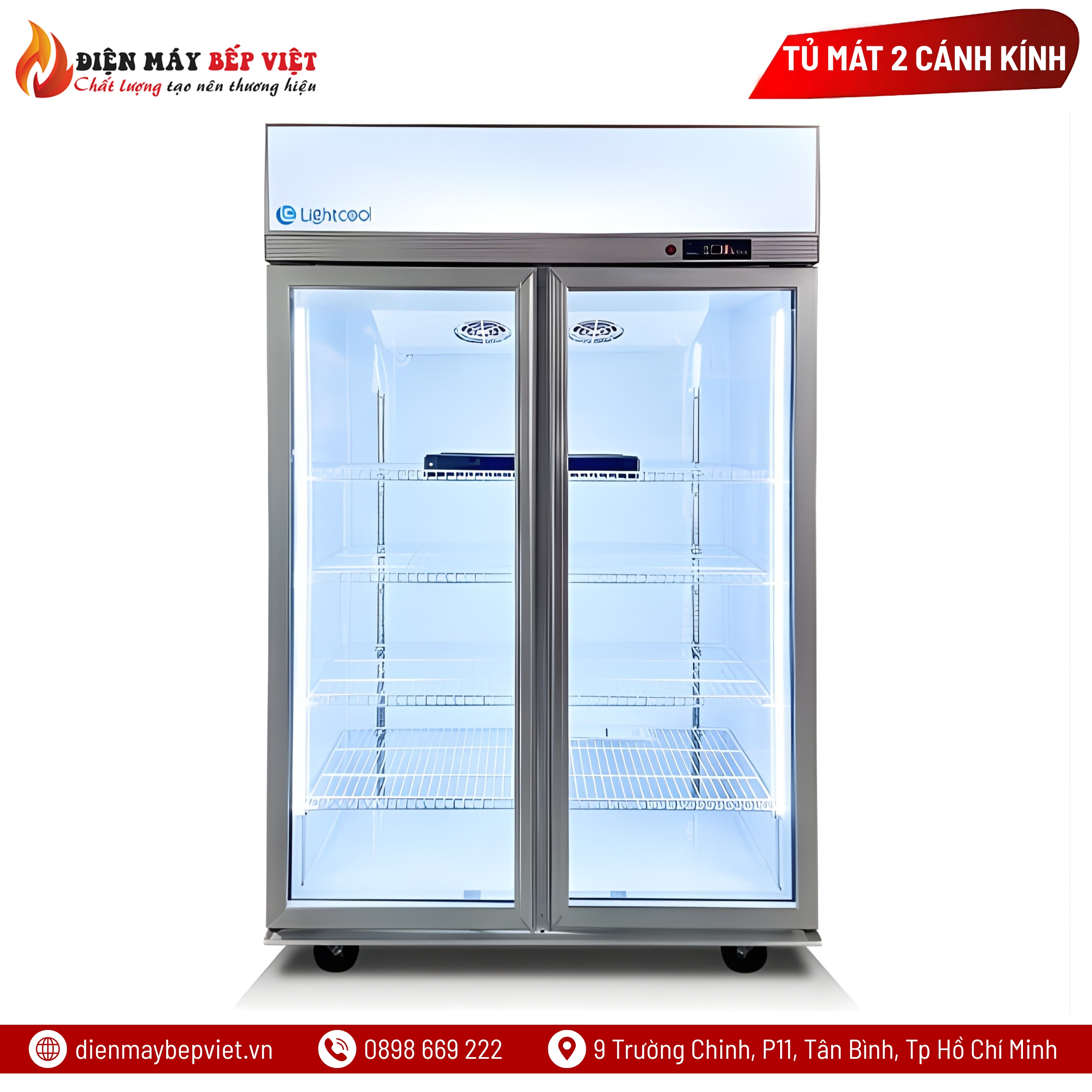 Tủ Mát 2 Cánh Kính Lightcool LS-1200F/880L