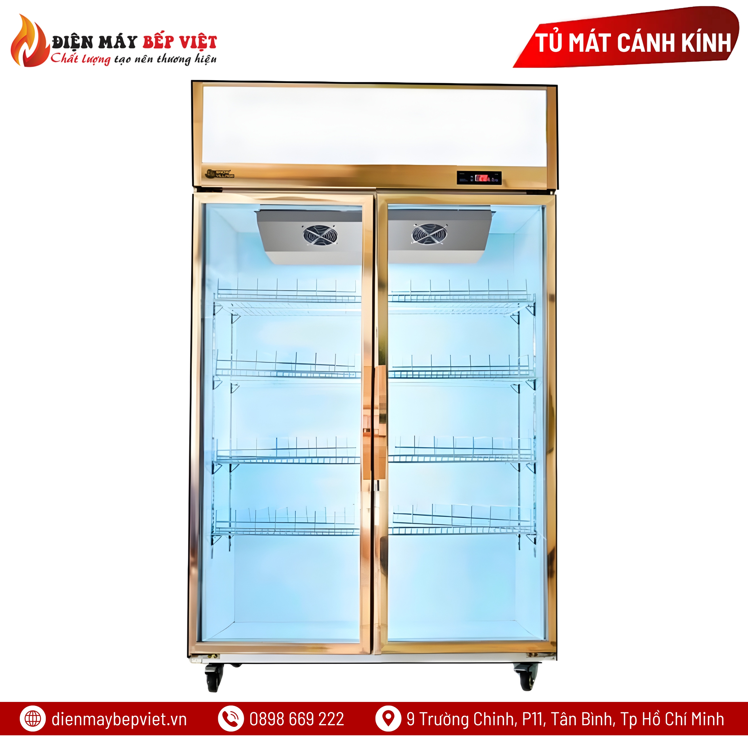 Tủ Mát 2 Cửa Kính Quạt Lạnh LC-1200AF