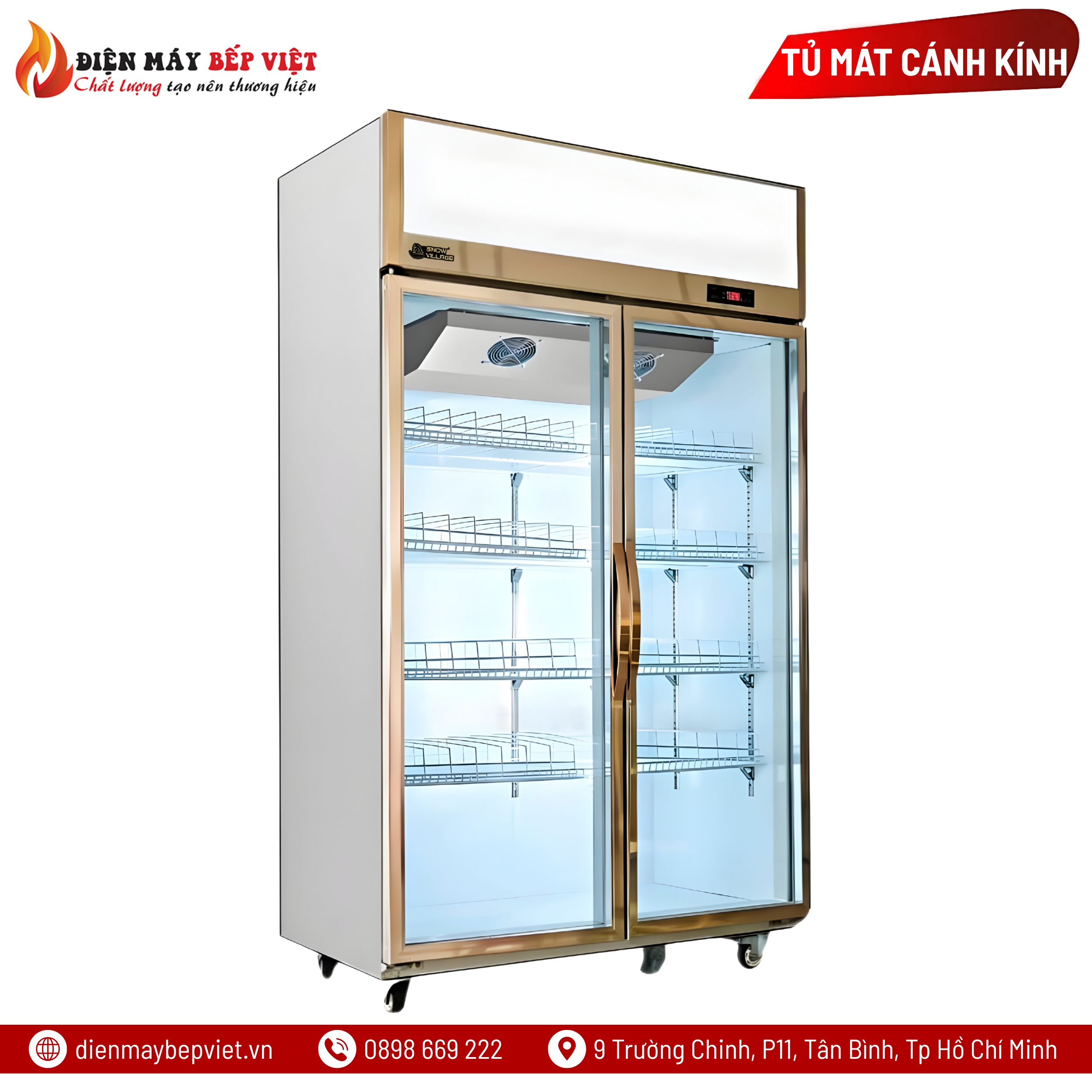 Tủ Mát 2 Cửa Kính Quạt Lạnh LC-1200AF