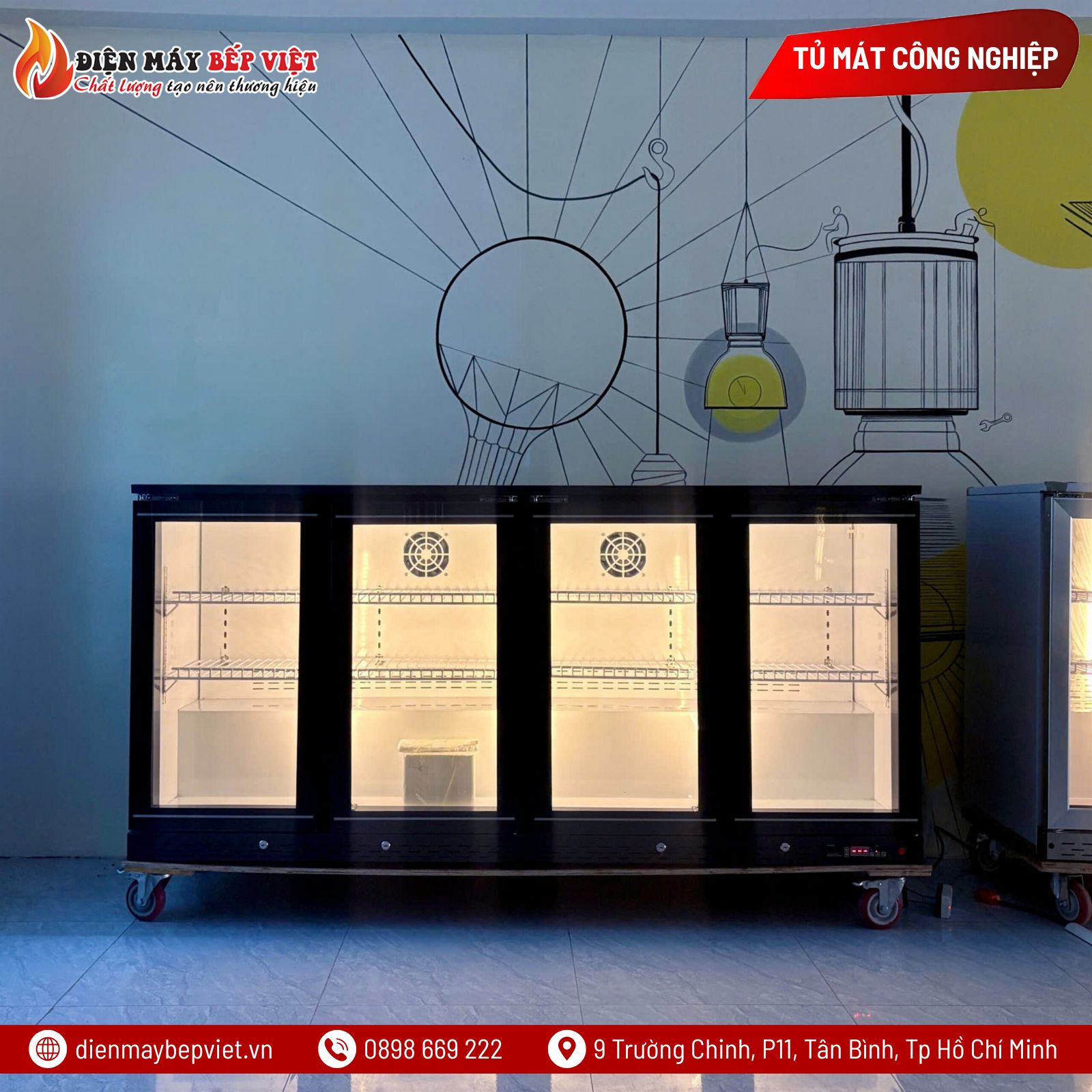 Tủ Mát Quầy Bar 4 cánh Lightcool LS-1800