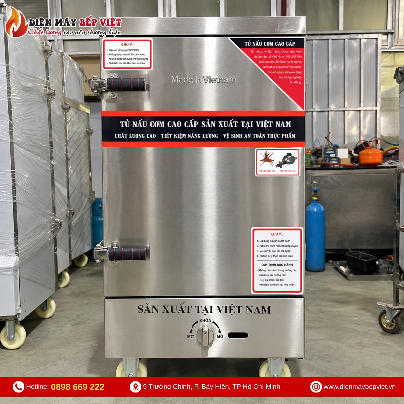 Tủ Nấu Cơm 10 Khay Gas