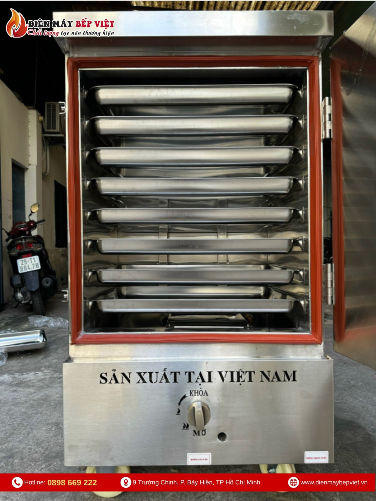 Tủ Nấu Cơm 10 Khay Gas