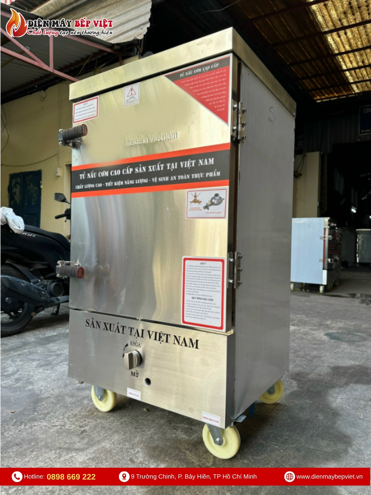 Tủ Nấu Cơm 10 Khay Gas