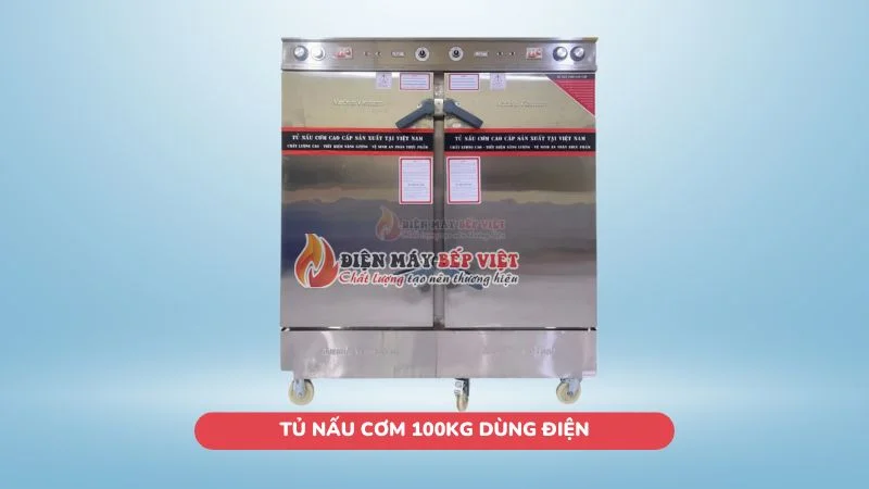 Tủ nấu cơm 100kg dùng điện hiện đại