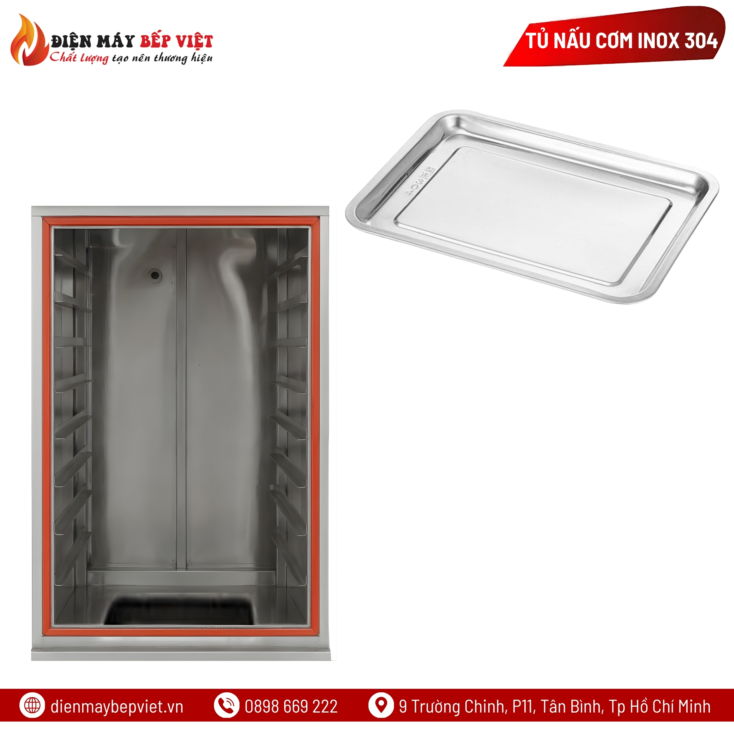 Tủ Nấu Cơm 12 Khay Inox 304 Cao Cấp