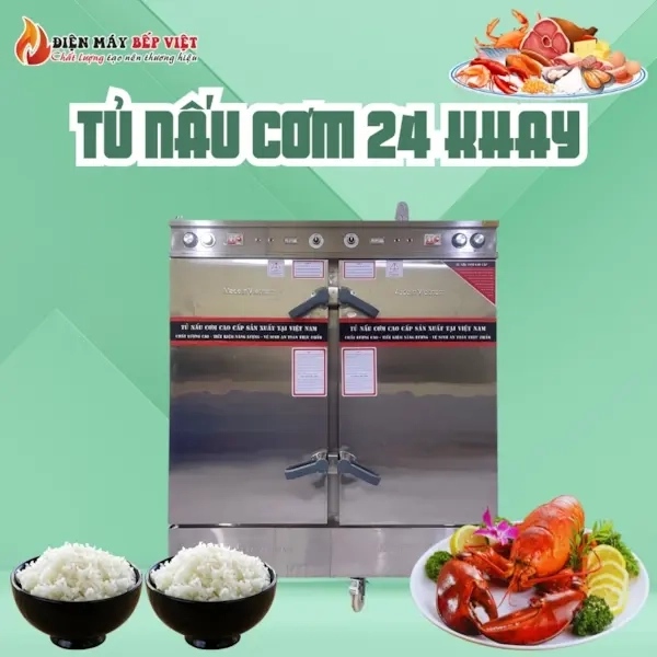 Tủ nấu cơm 24 Khay có chức năng hẹn giờ