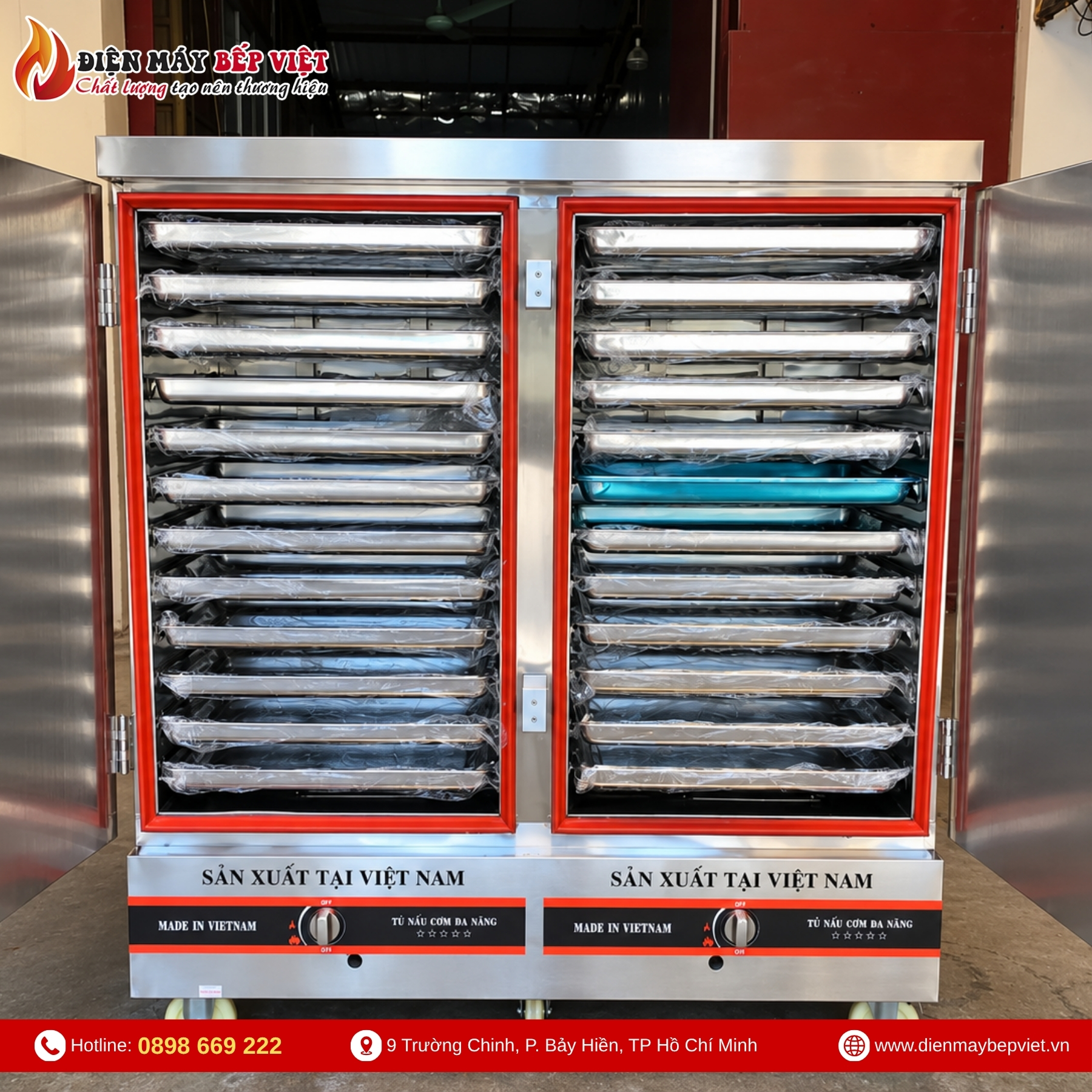 Tủ Nấu Cơm 24 Khay Gas
