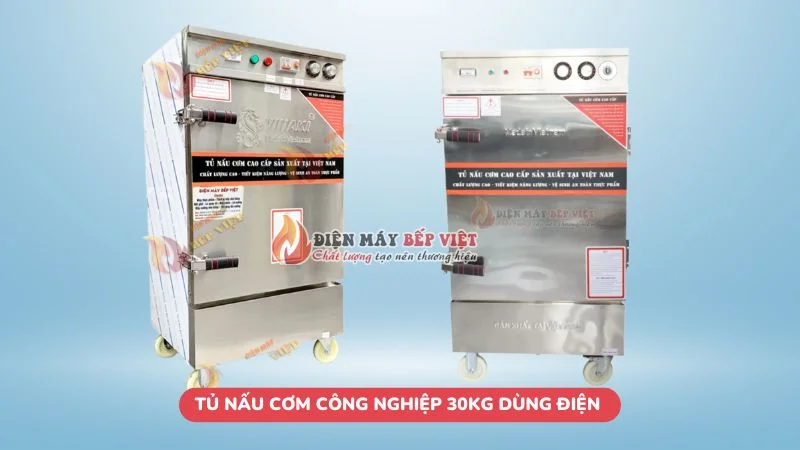 Tủ nấu cơm công nghiệp 30kg dùng điện hiện đại