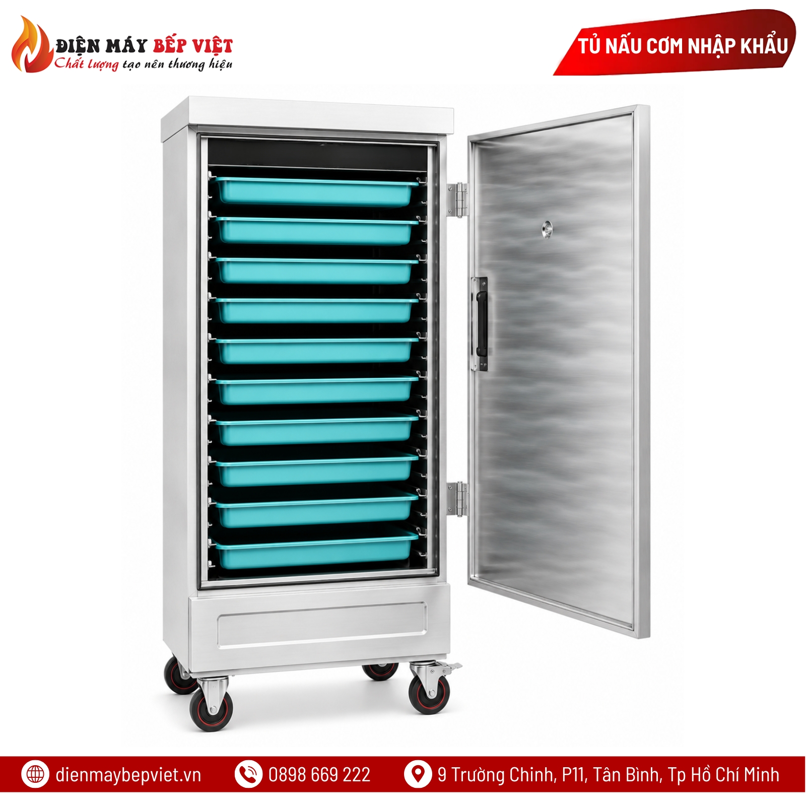 Tủ Nấu Cơm Điện 10 Khay Nhập Khẩu