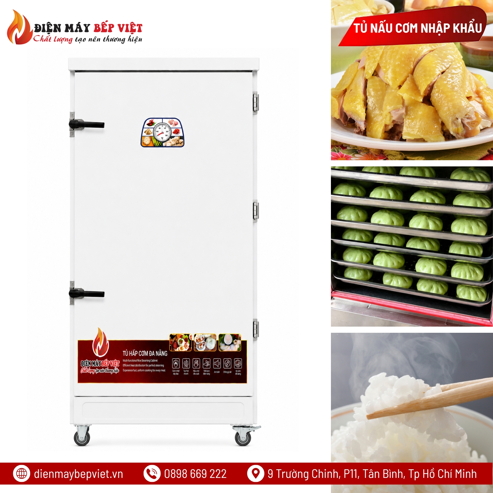 Tủ Nấu Cơm Điện 12 Khay Nhập Khẩu