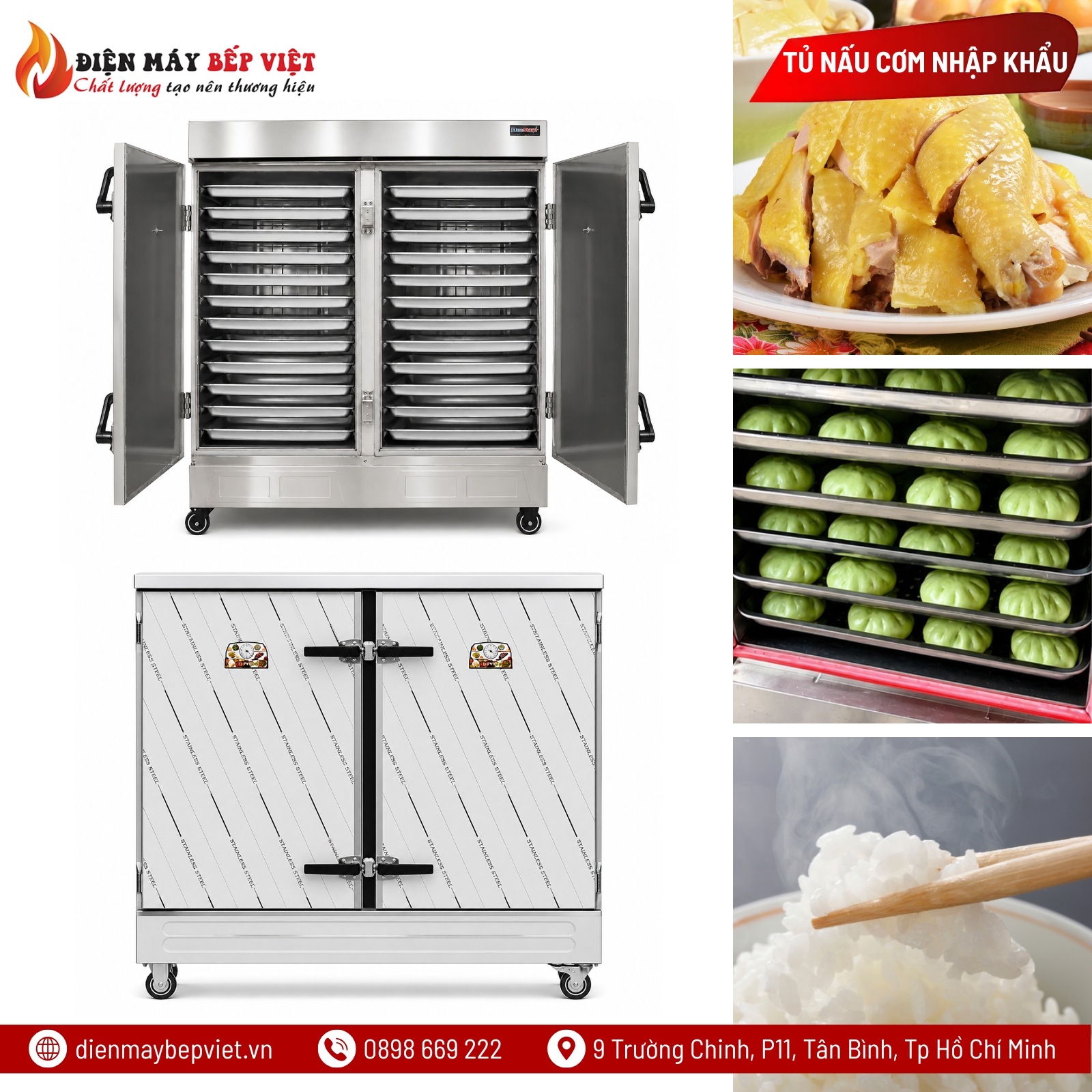 Tủ Nấu Cơm Điện 24 Khay Nhập Khẩu