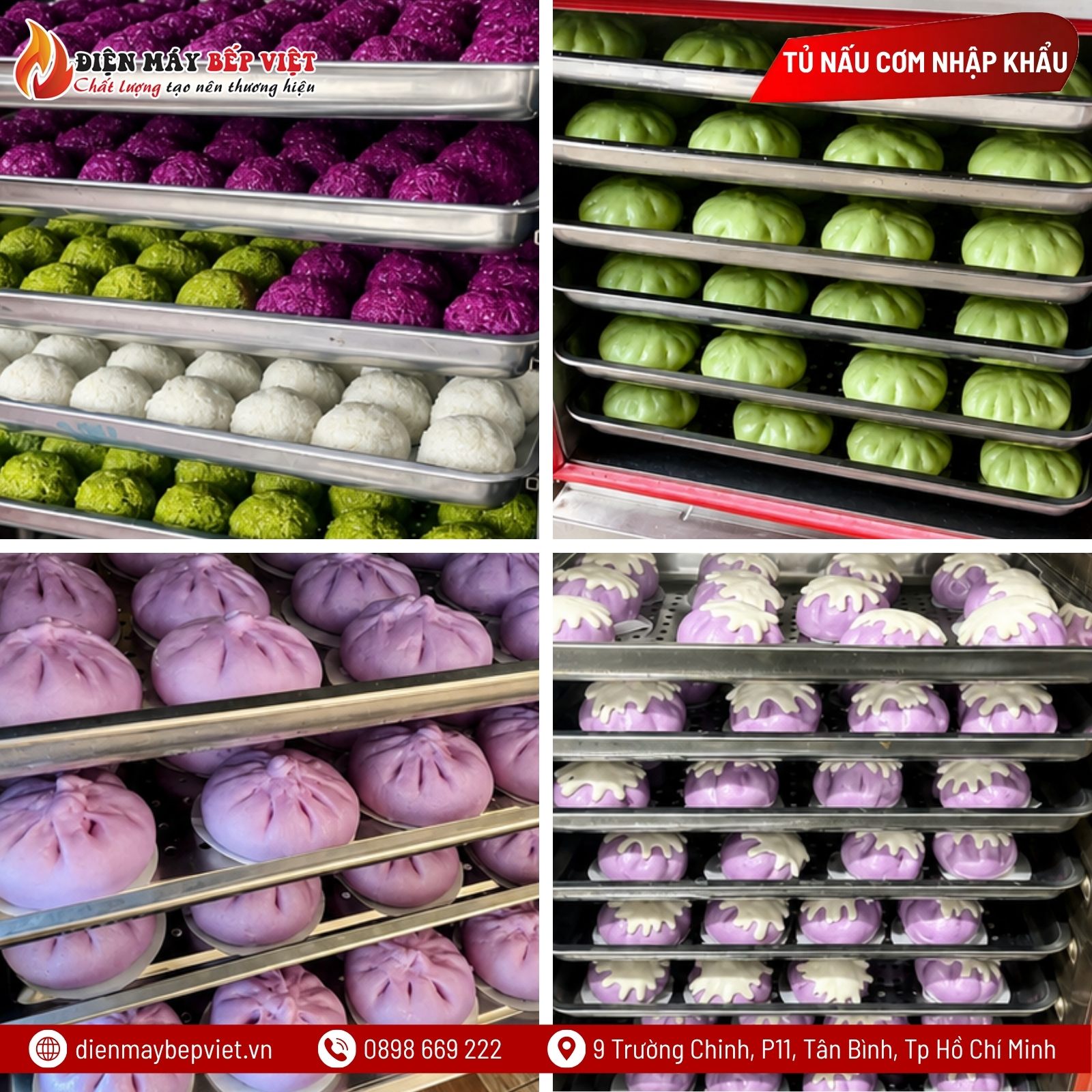 Tủ Nấu Cơm Điện 4 Khay Nhập Khẩu