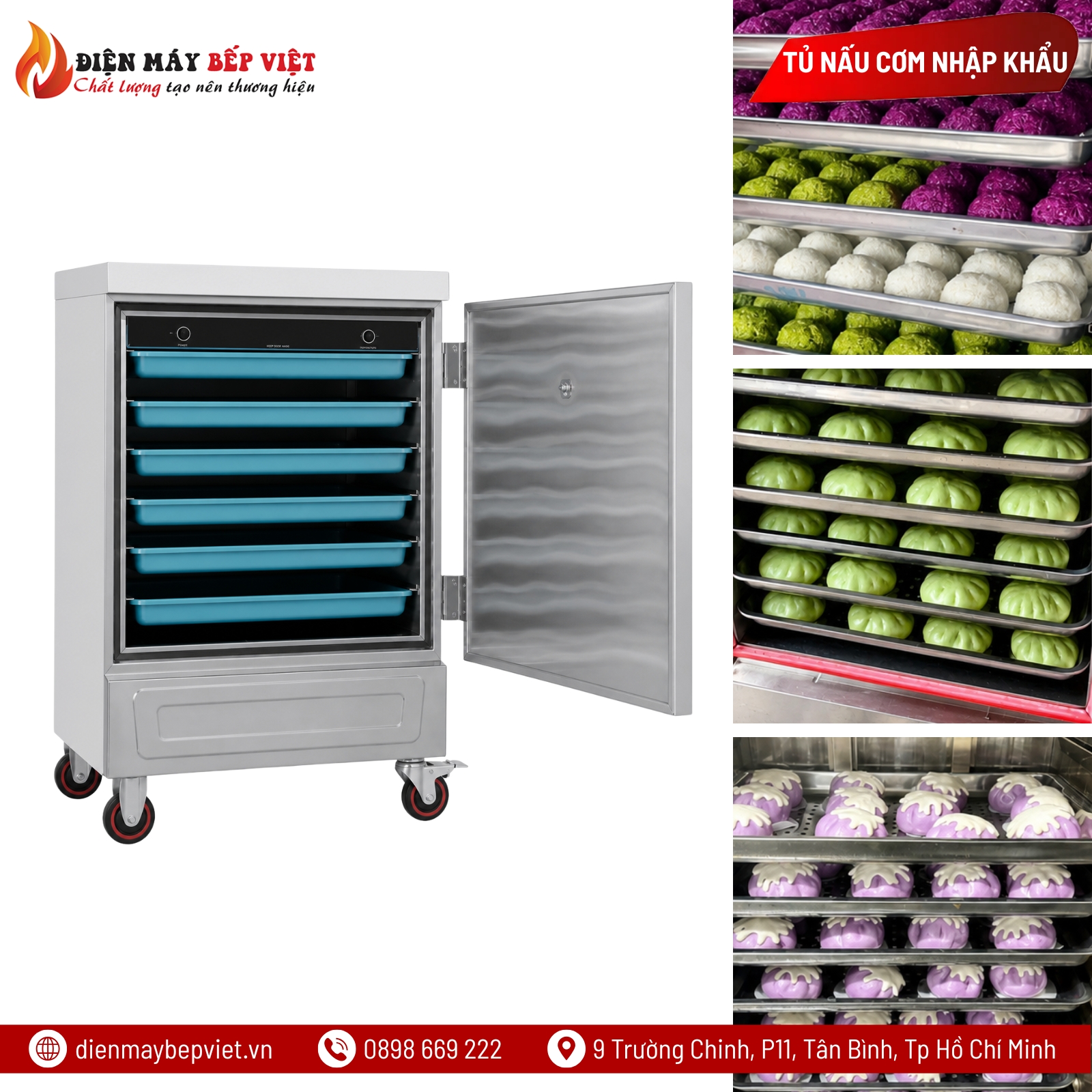 Tủ Nấu Cơm Điện 6 Khay Nhập Khẩu