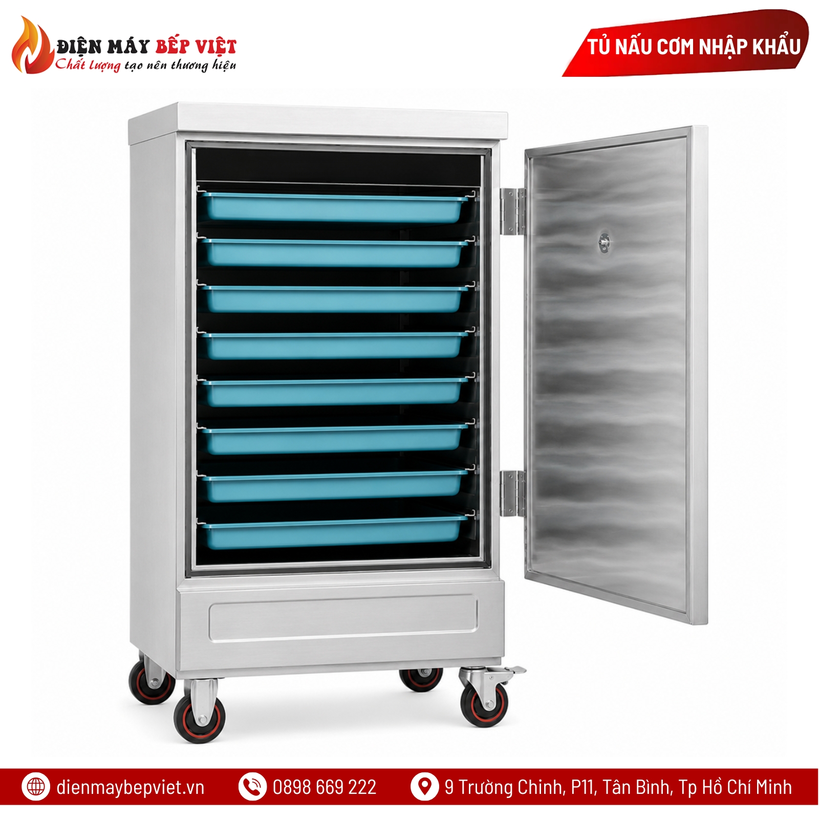 Tủ Nấu Cơm Điện 8 Khay Nhập Khẩu
