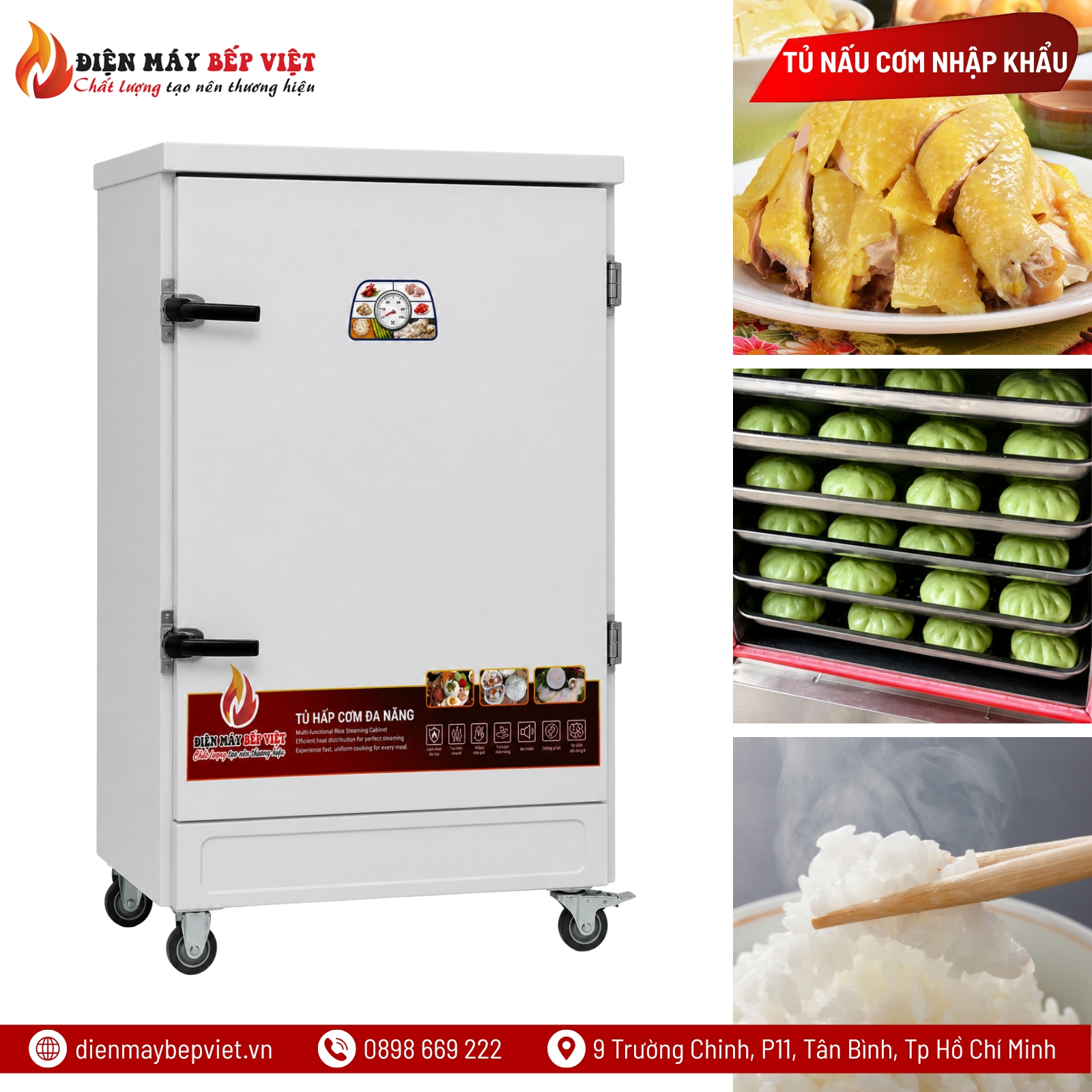 Tủ Nấu Cơm Điện 8 Khay Nhập Khẩu