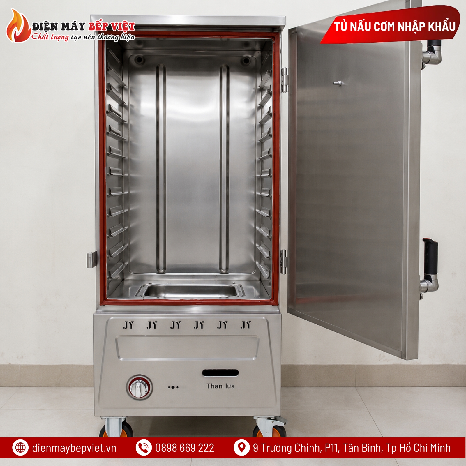 Tủ Nấu Cơm Gas 10 Khay Nhập Khẩu