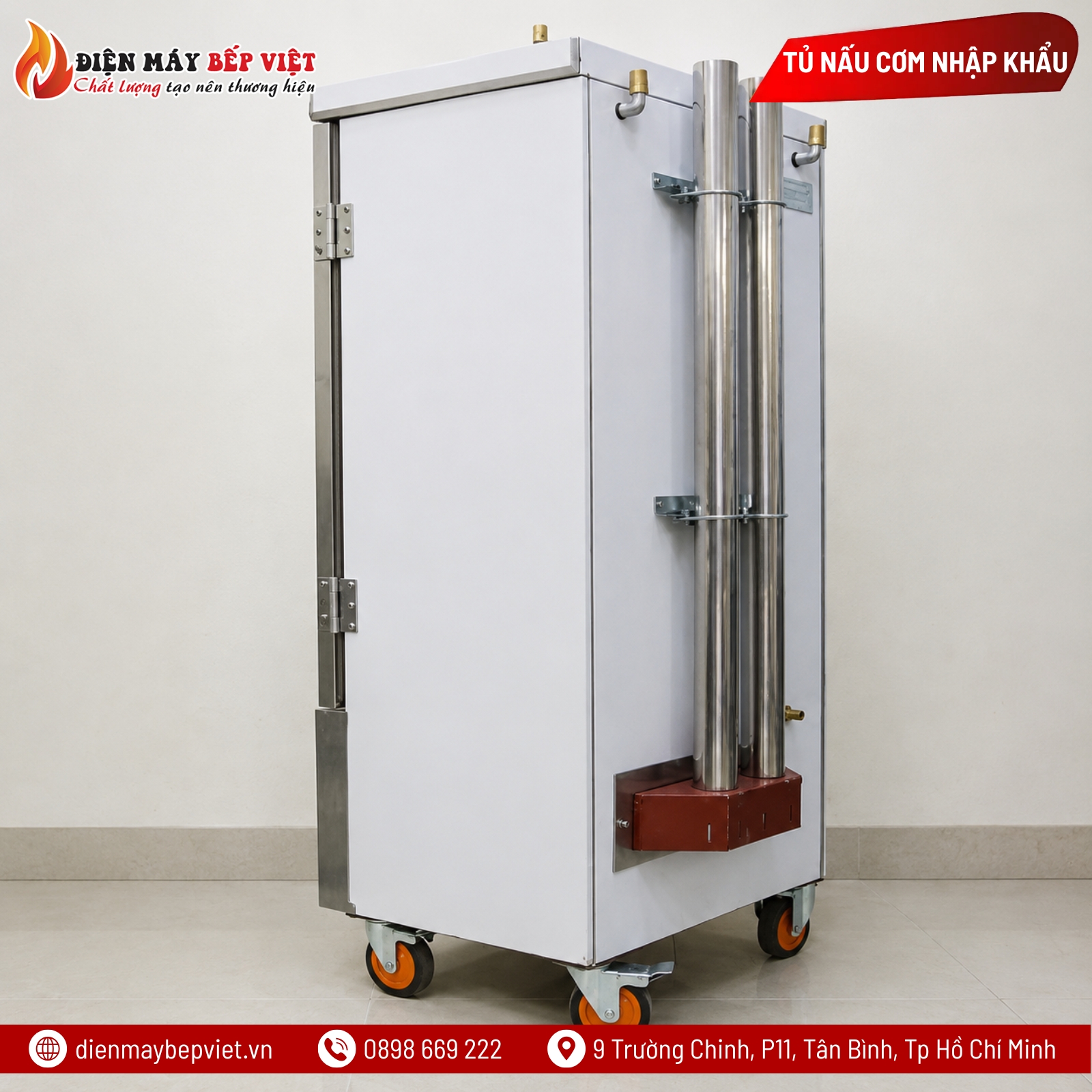 Tủ Nấu Cơm Gas 12 Khay Nhập Khẩu