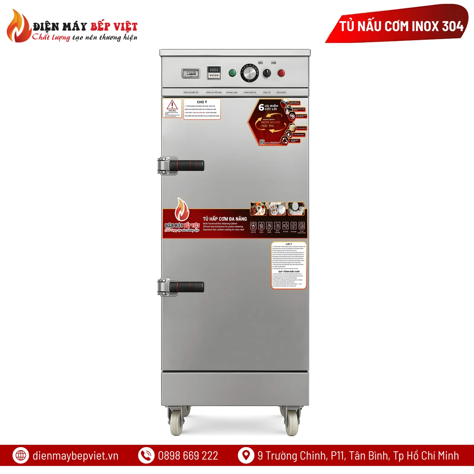Tủ Nấu Cơm Inox 304