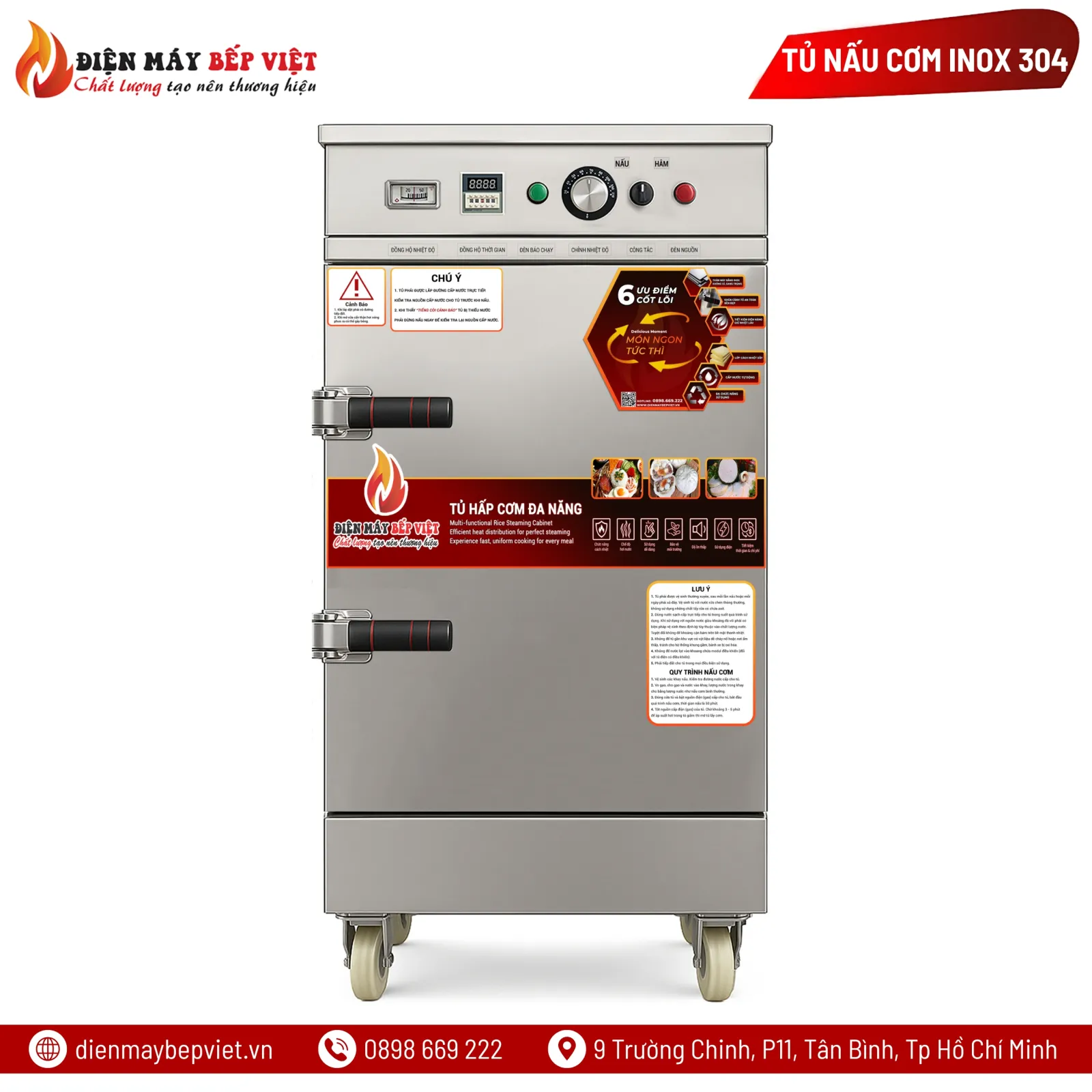 Tủ Nấu Cơm Inox 304