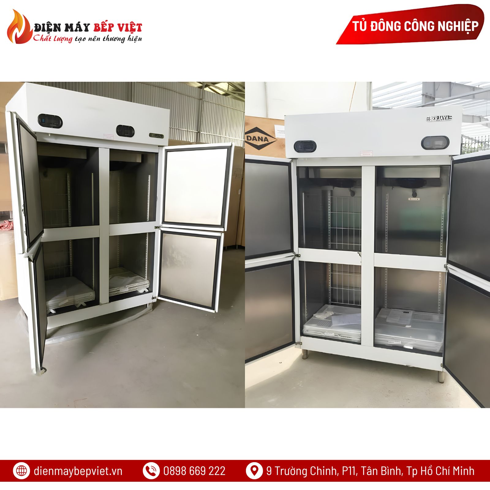 Tủ Nửa Đông Nửa Mát 4 Cánh Inox Berjaya BSDU2F2C/Z