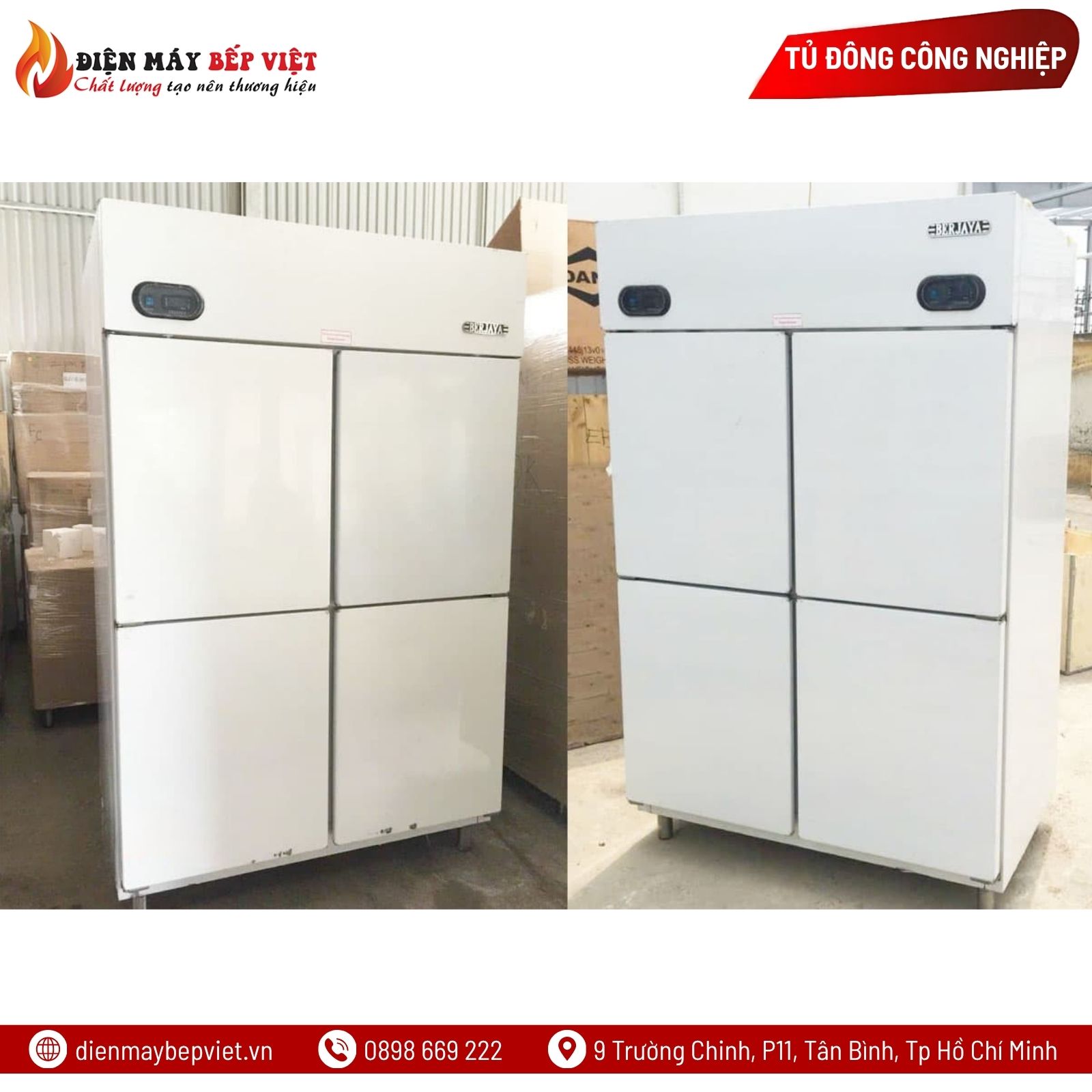 Tủ Nửa Đông Nửa Mát 4 Cánh Inox Berjaya BSDU2F2C/Z