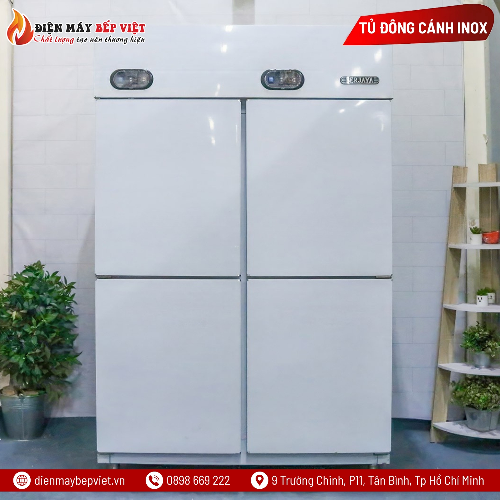 Tủ Nửa Đông Nửa Mát 4 Cánh Inox Berjaya BSDU2F2C/Z