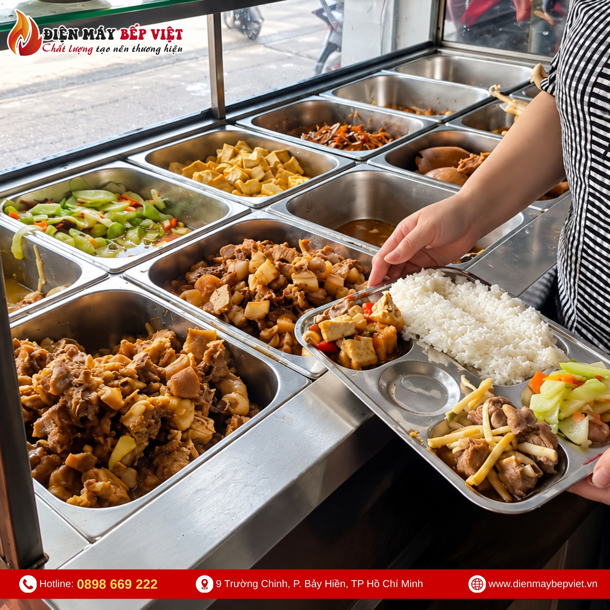 Tủ Quầy Giữ Nóng Thức Ăn 3 Khay 1/1
