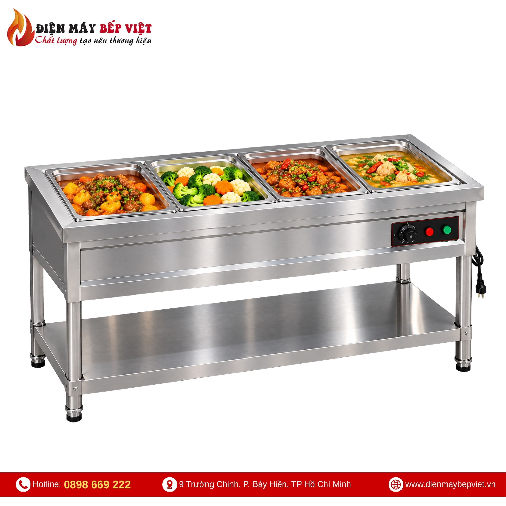 Tủ Quầy Giữ Nóng Thức Ăn 4 Khay 1/1