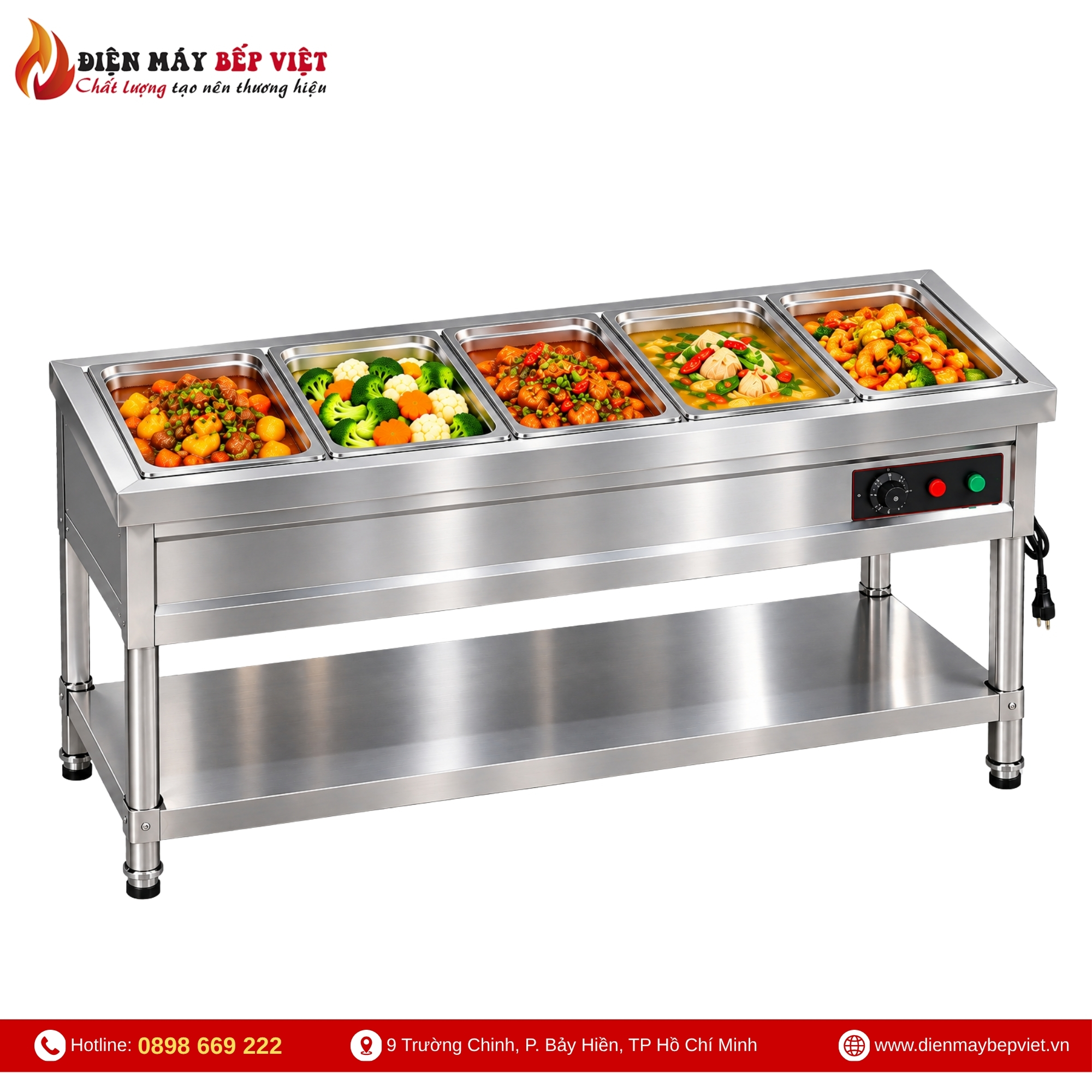 Tủ Quầy Giữ Nóng Thức Ăn 5 Khay 1/1