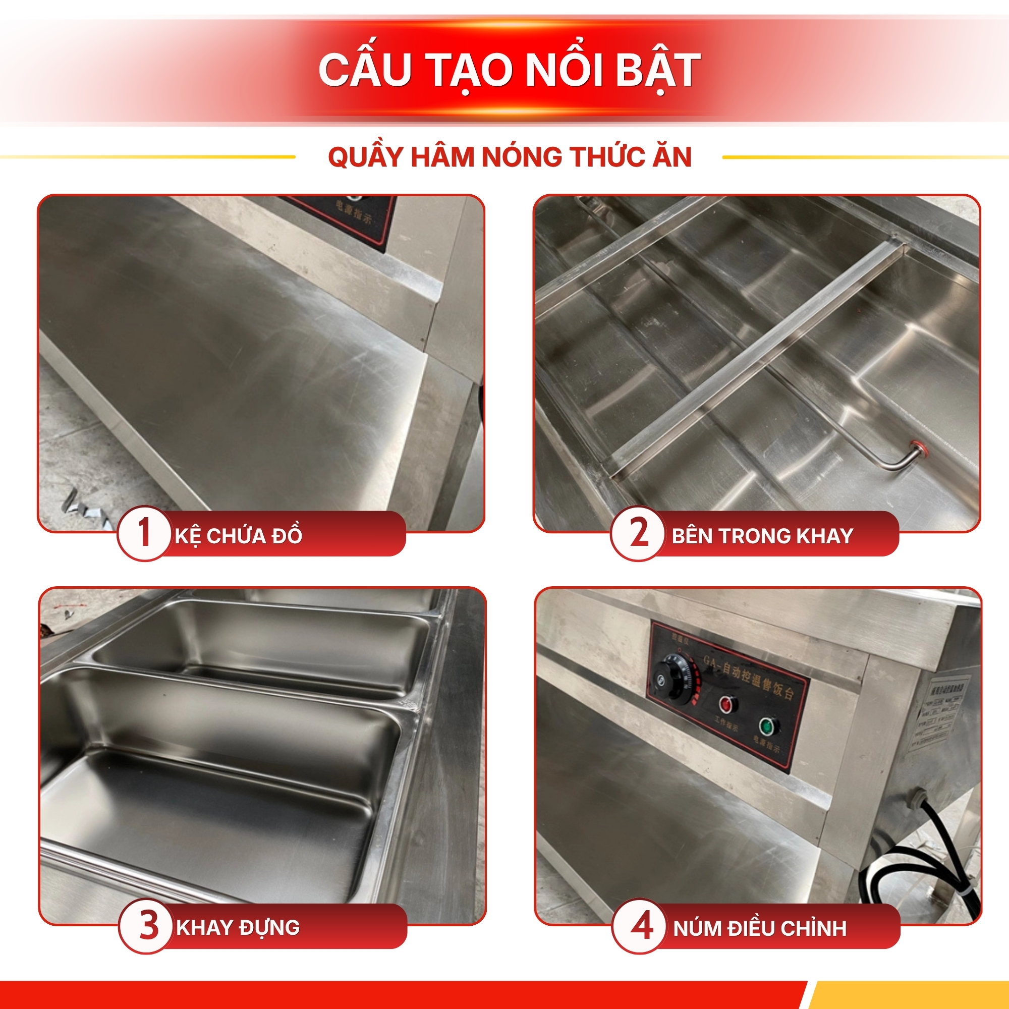 Tủ Quầy Giữ Nóng Thức Ăn 5 Khay 1/1