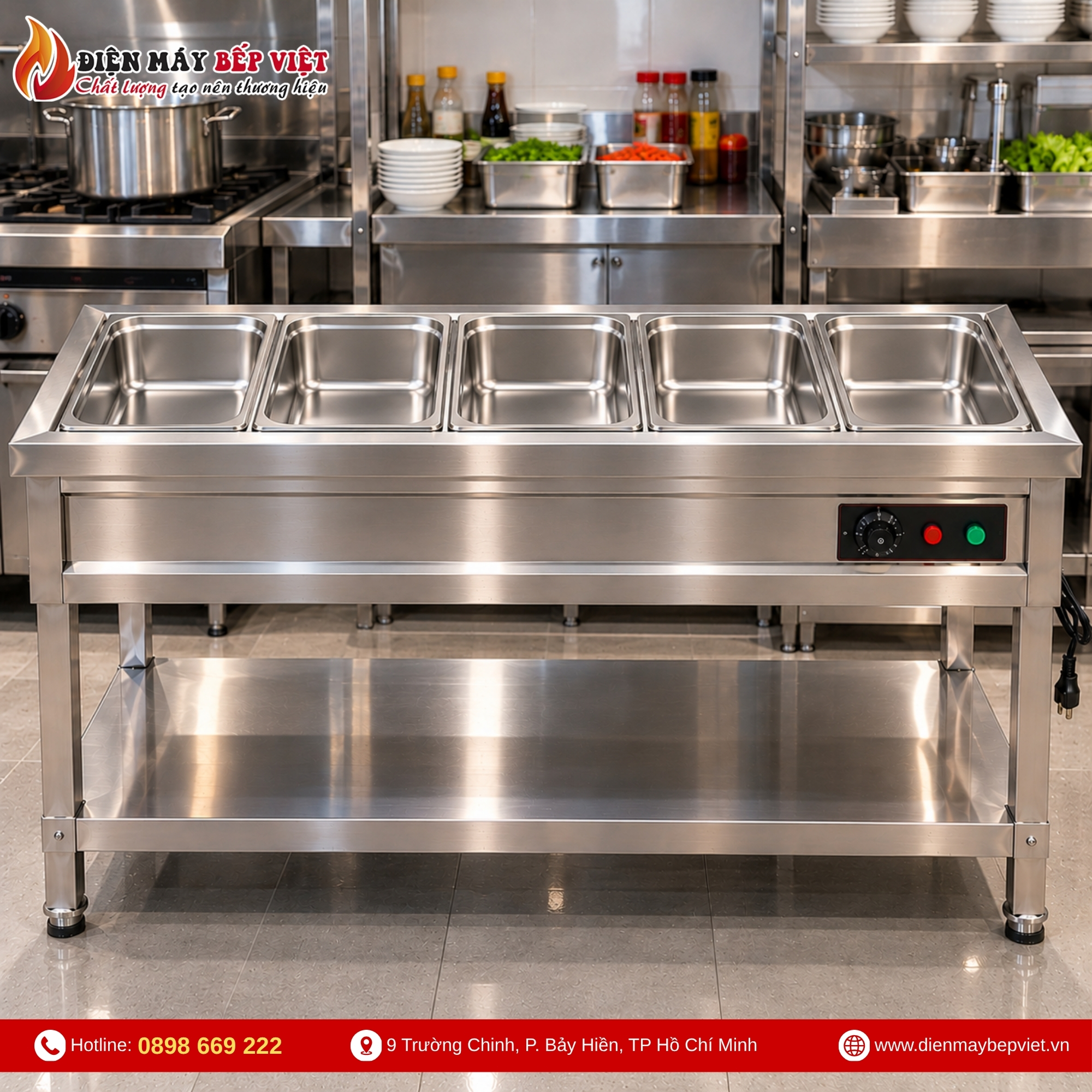 Tủ Quầy Giữ Nóng Thức Ăn 5 Khay 1/1