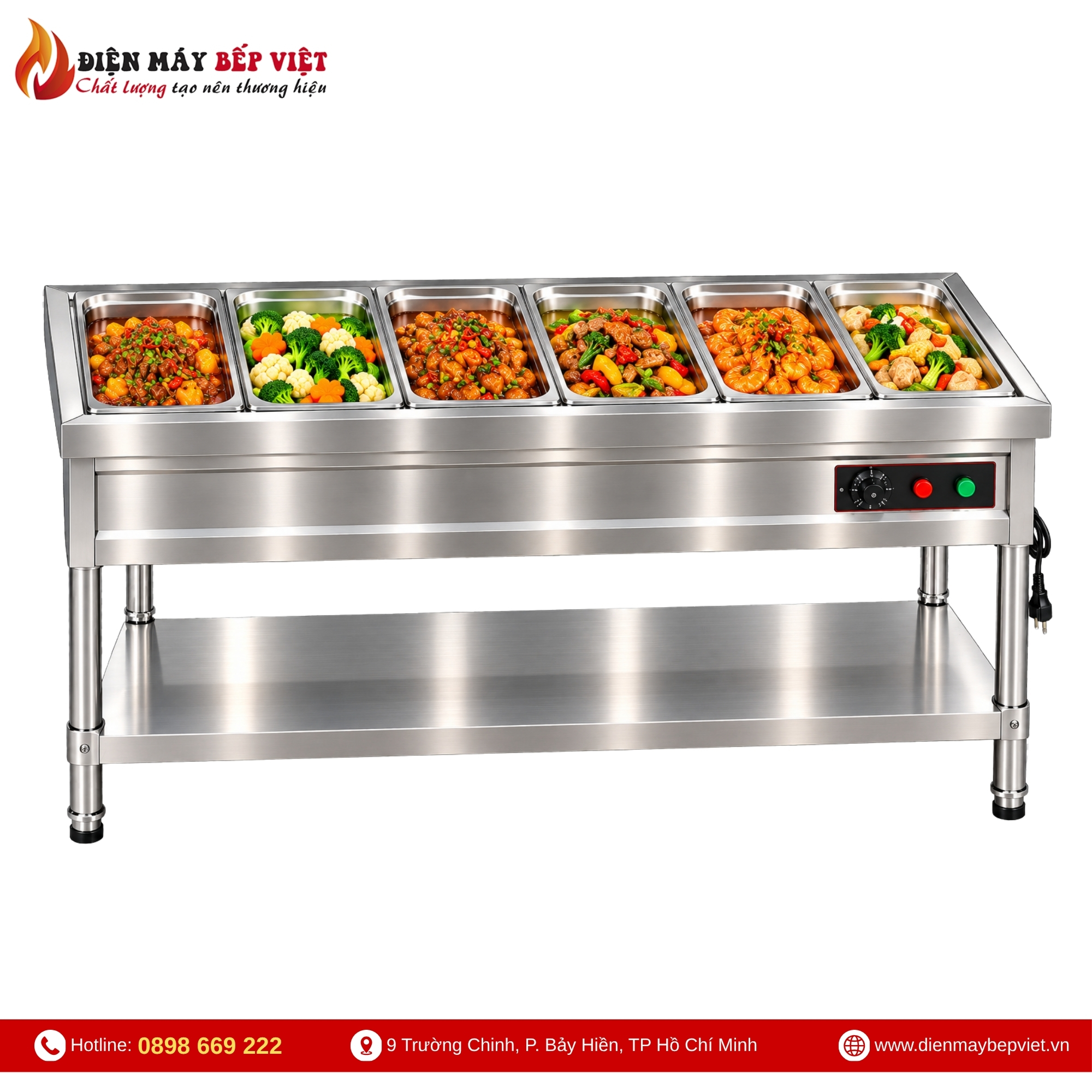 Tủ Quầy Giữ Nóng Thức Ăn 6 Khay 1/1
