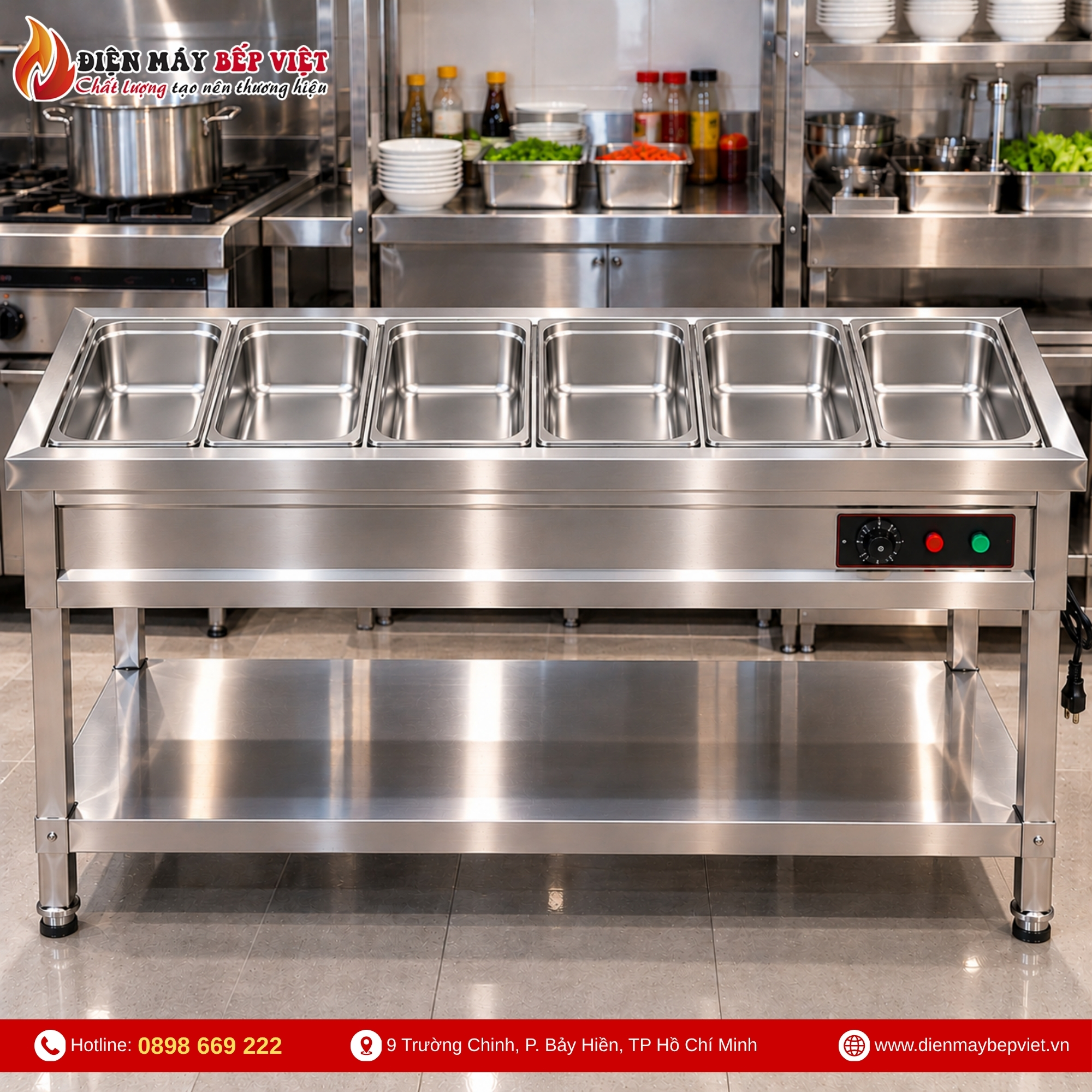 Tủ Quầy Giữ Nóng Thức Ăn 6 Khay 1/1