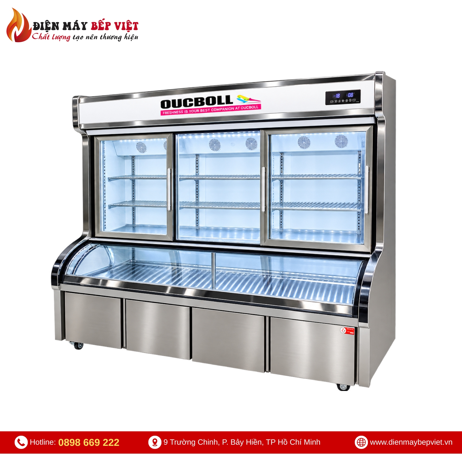 Tủ Siêu Thị 3 Chế Độ Mát – Đông Mềm – Đông Cứng Oucboll LCD-2000S