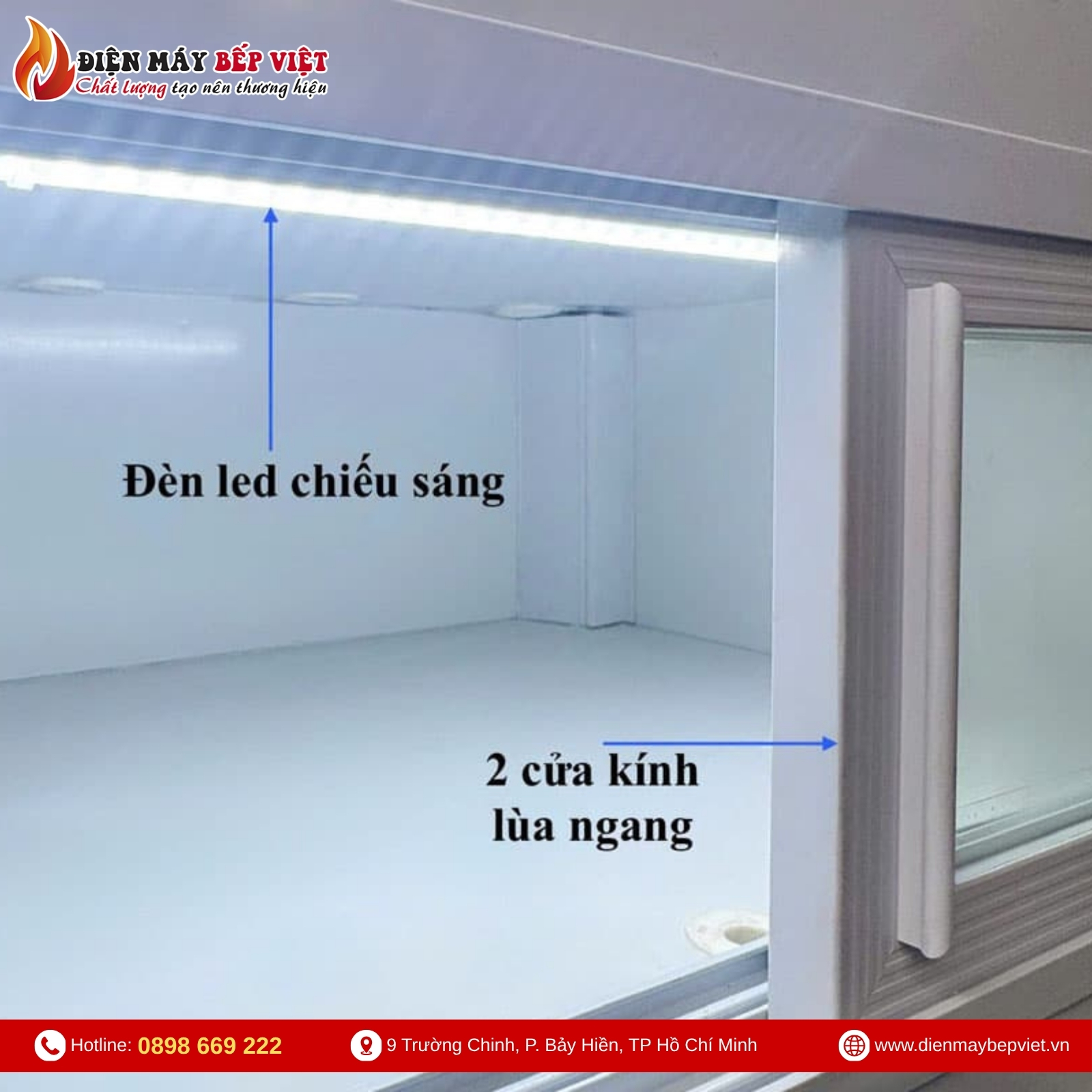 Tủ Trưng Bày Bánh Kem Vuông 90cm Snow Village GB-250-4L.Z1