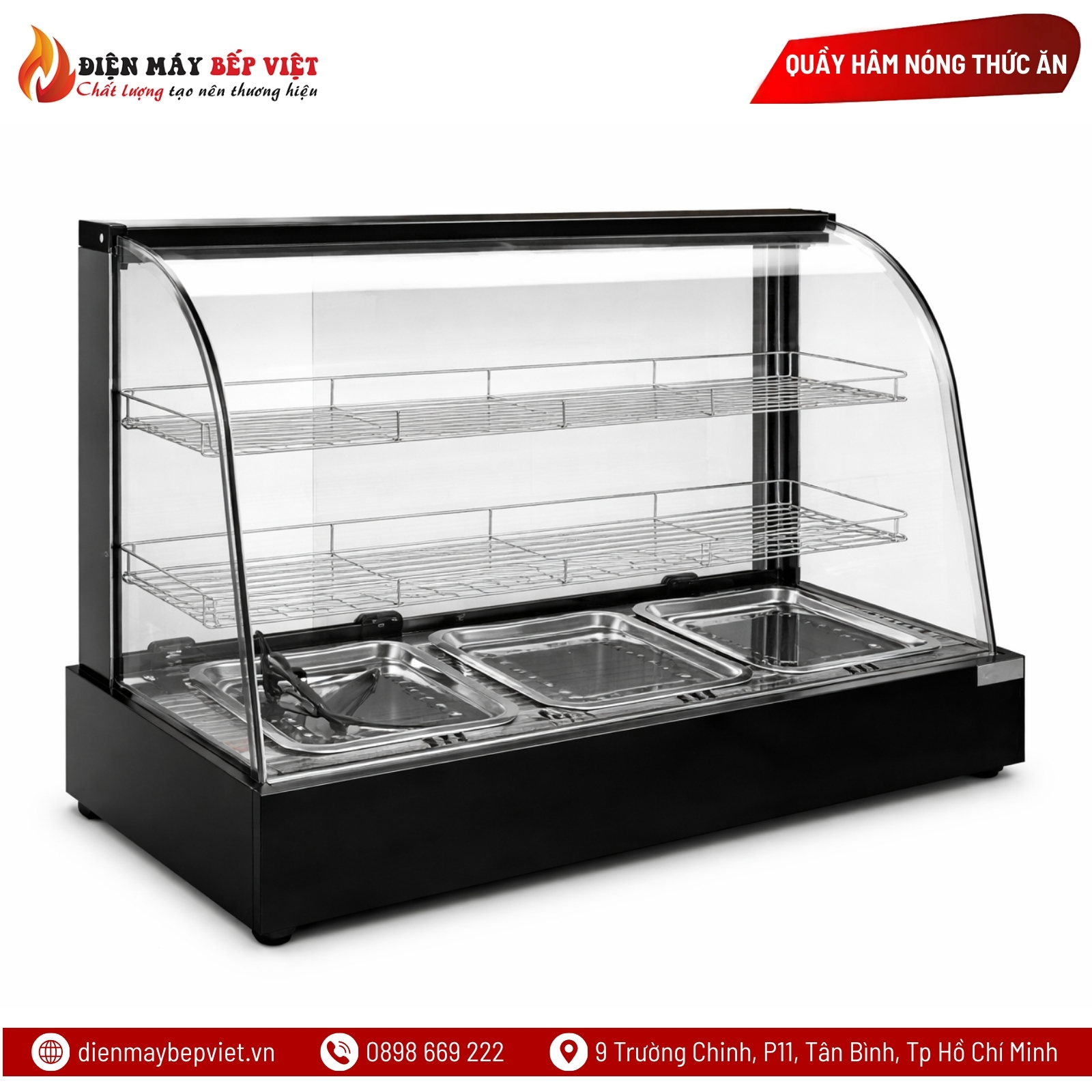 Tủ Trưng Bày Giữ Nhiệt 3 Khay Cao Cấp